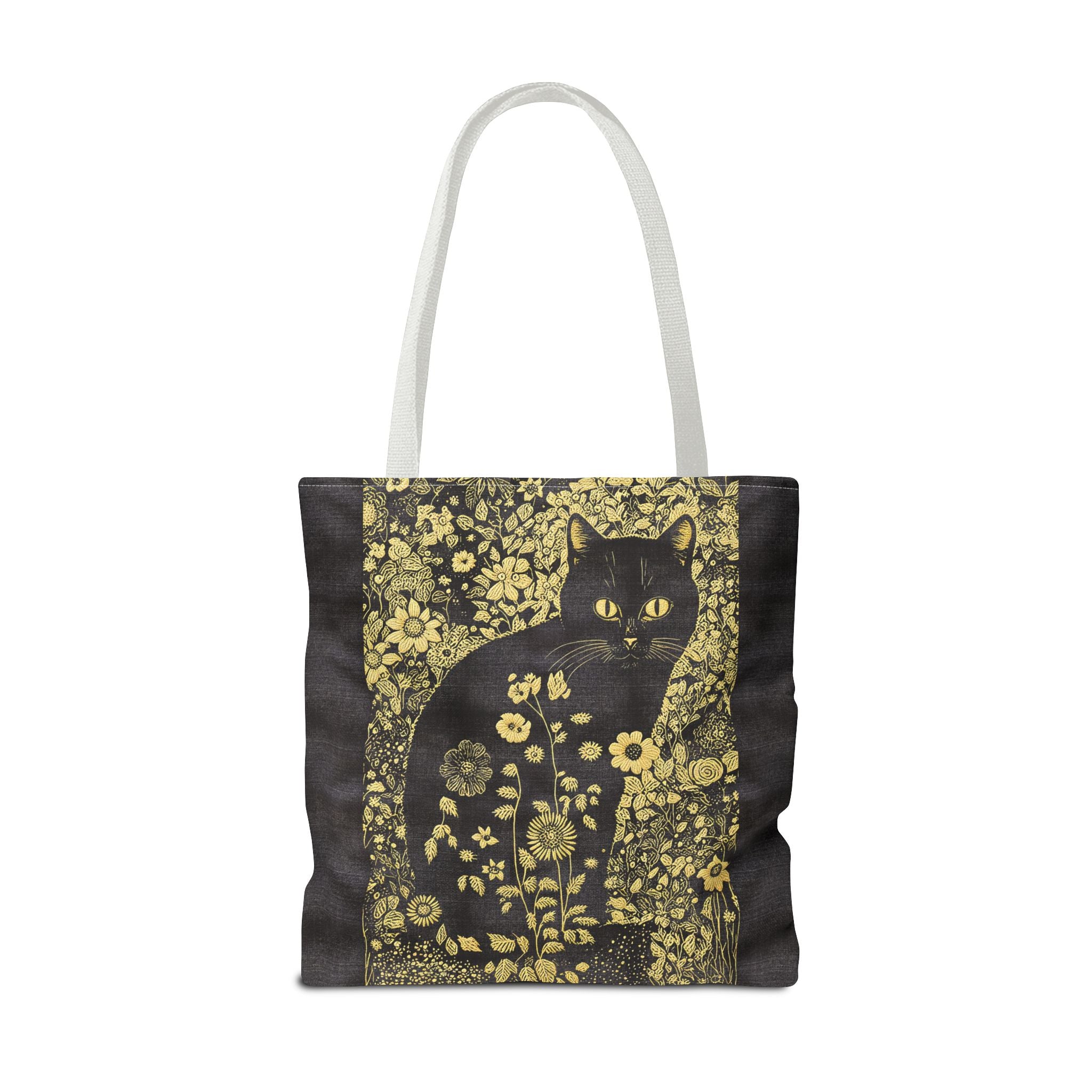 'Klimt Kat' Midnight Black Tote Bag