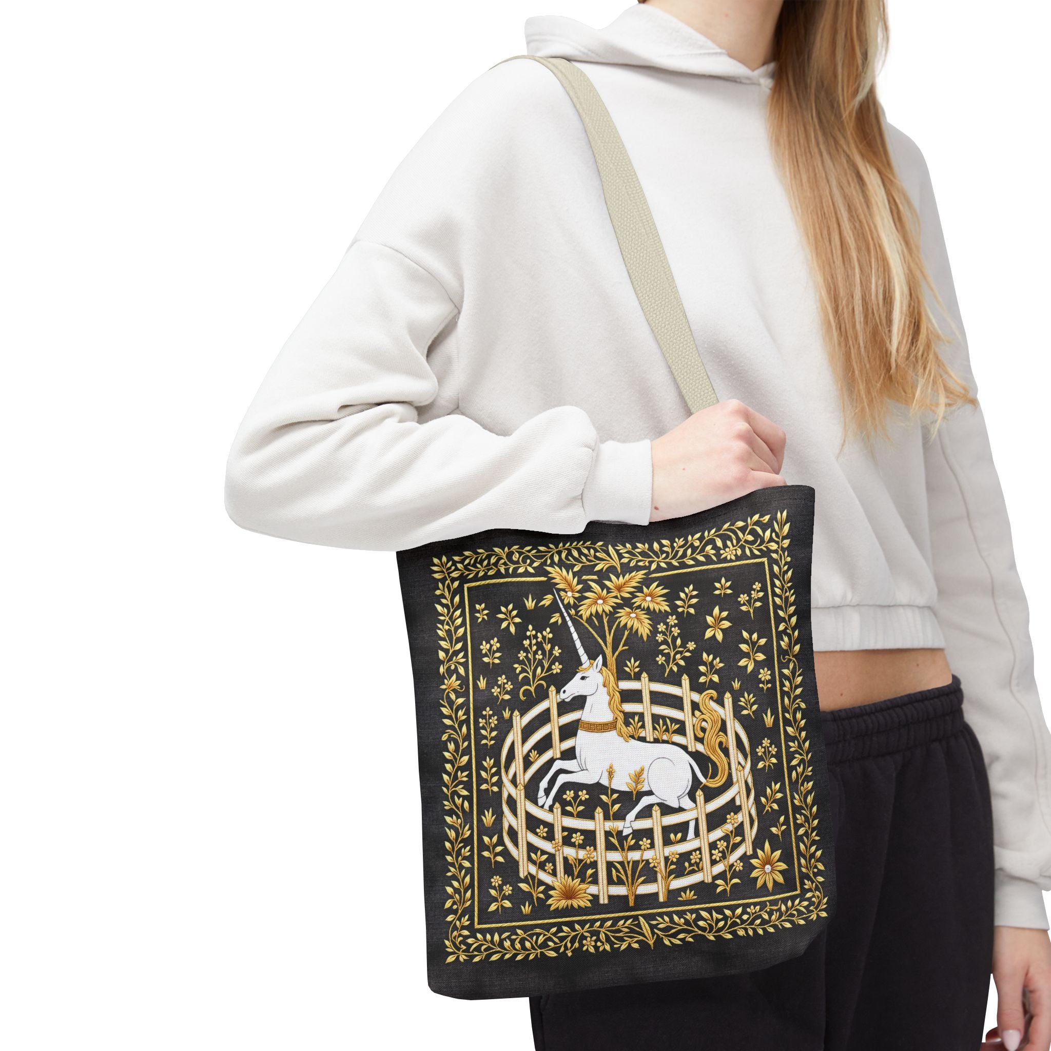 'Unicorn' Midnight Black Tote Bag