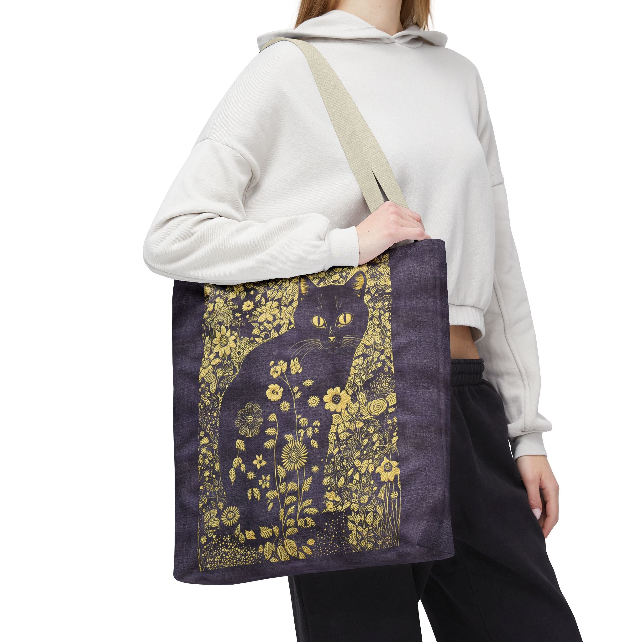 'Klimt Kat' Royal Purple Tote Bag
