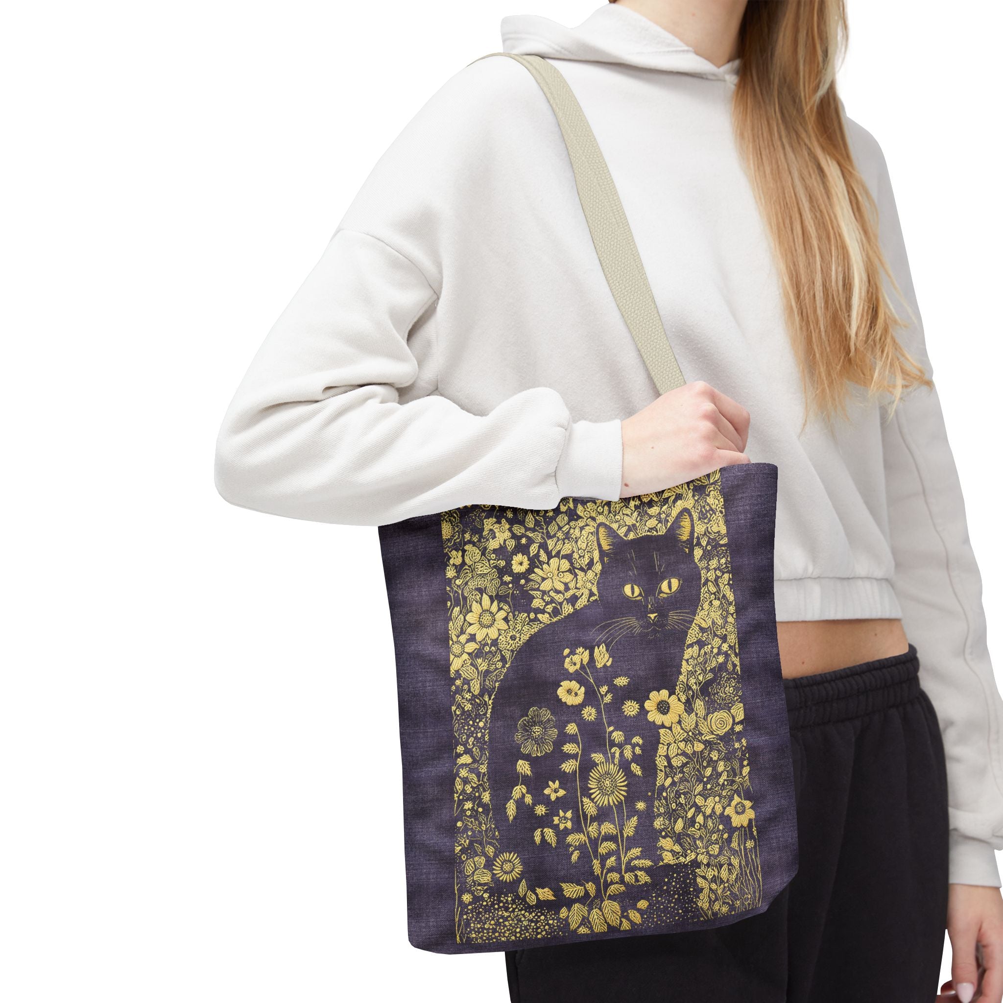 'Klimt Kat' Royal Purple Tote Bag