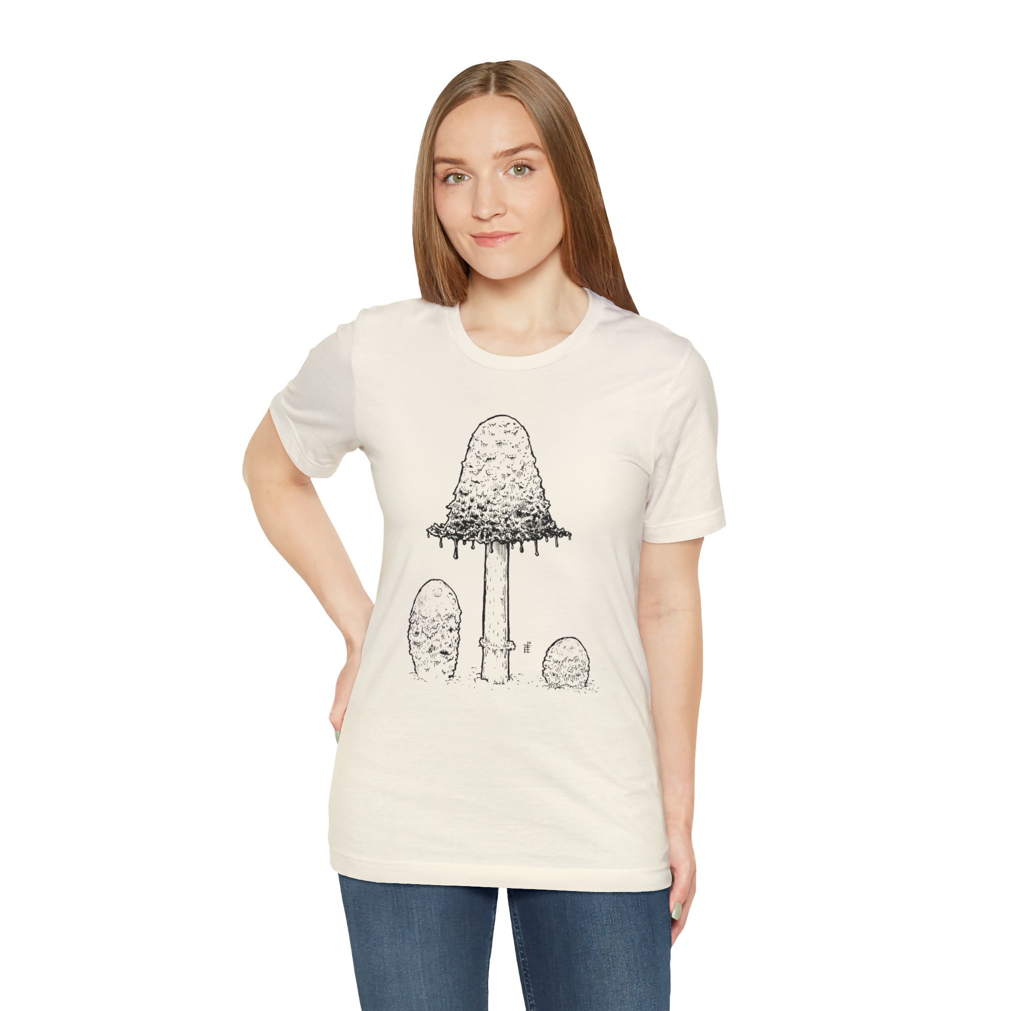'Shaggy Mane Mushroom' Unisex Jersey Tee