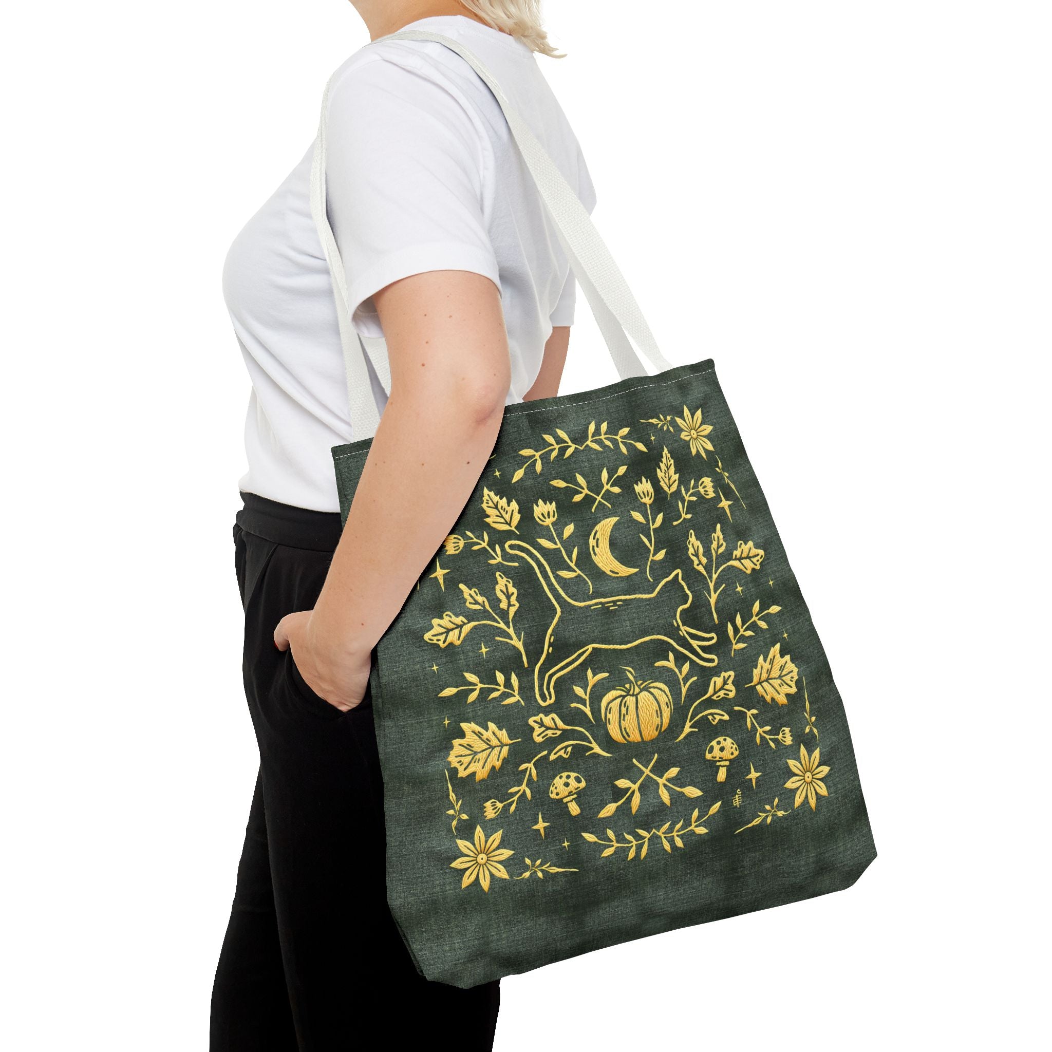 'Autumn Stroll' Legendary Green Tote Bag
