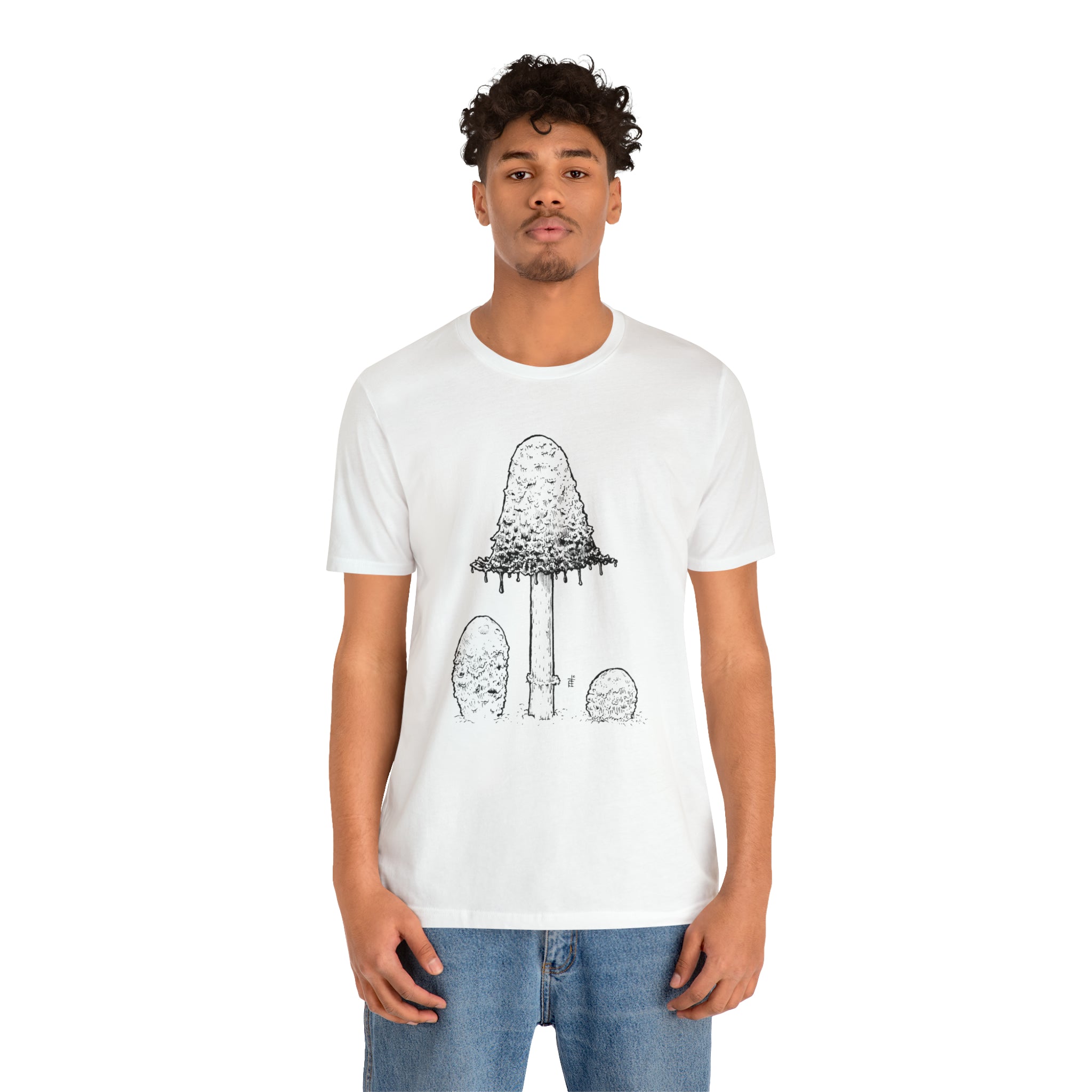 'Shaggy Mane Mushroom' Unisex Jersey Tee