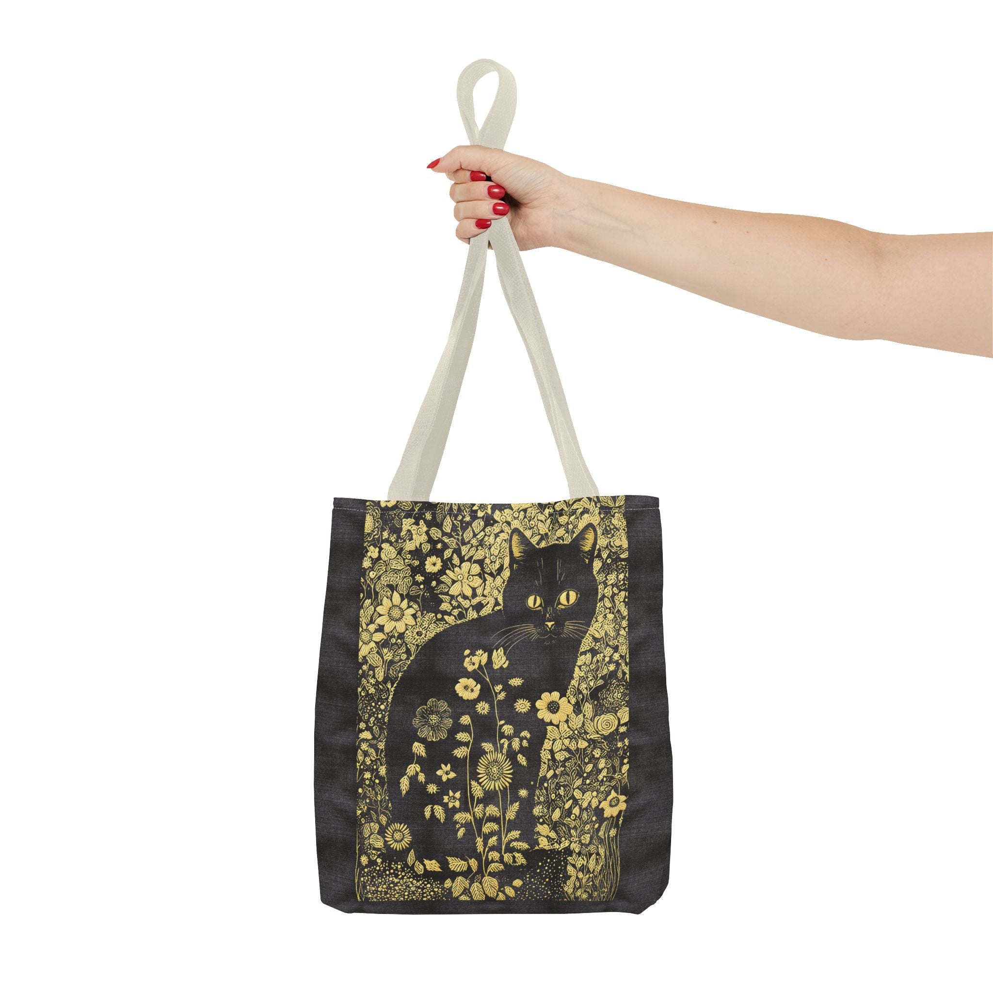 'Klimt Kat' Midnight Black Tote Bag