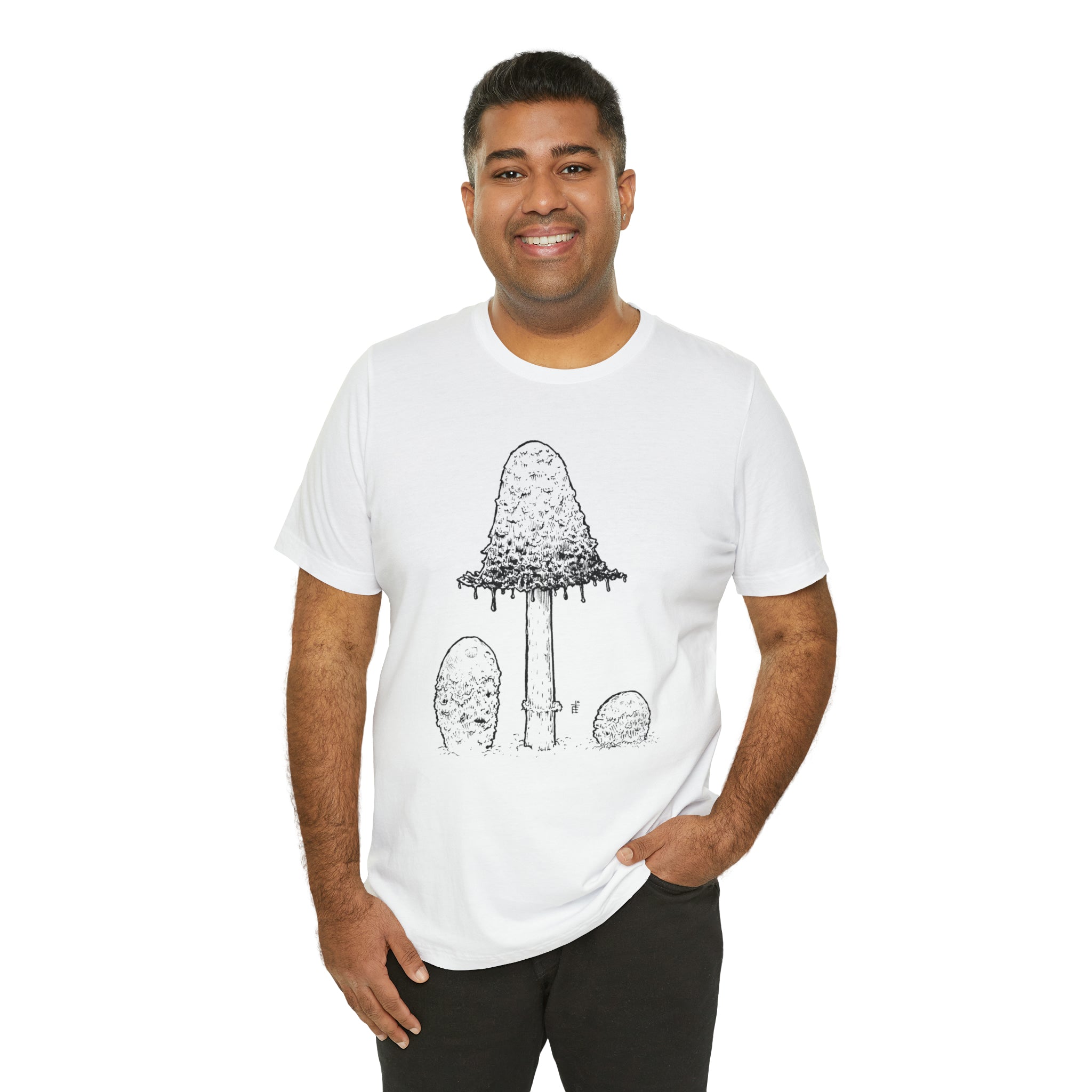 'Shaggy Mane Mushroom' Unisex Jersey Tee