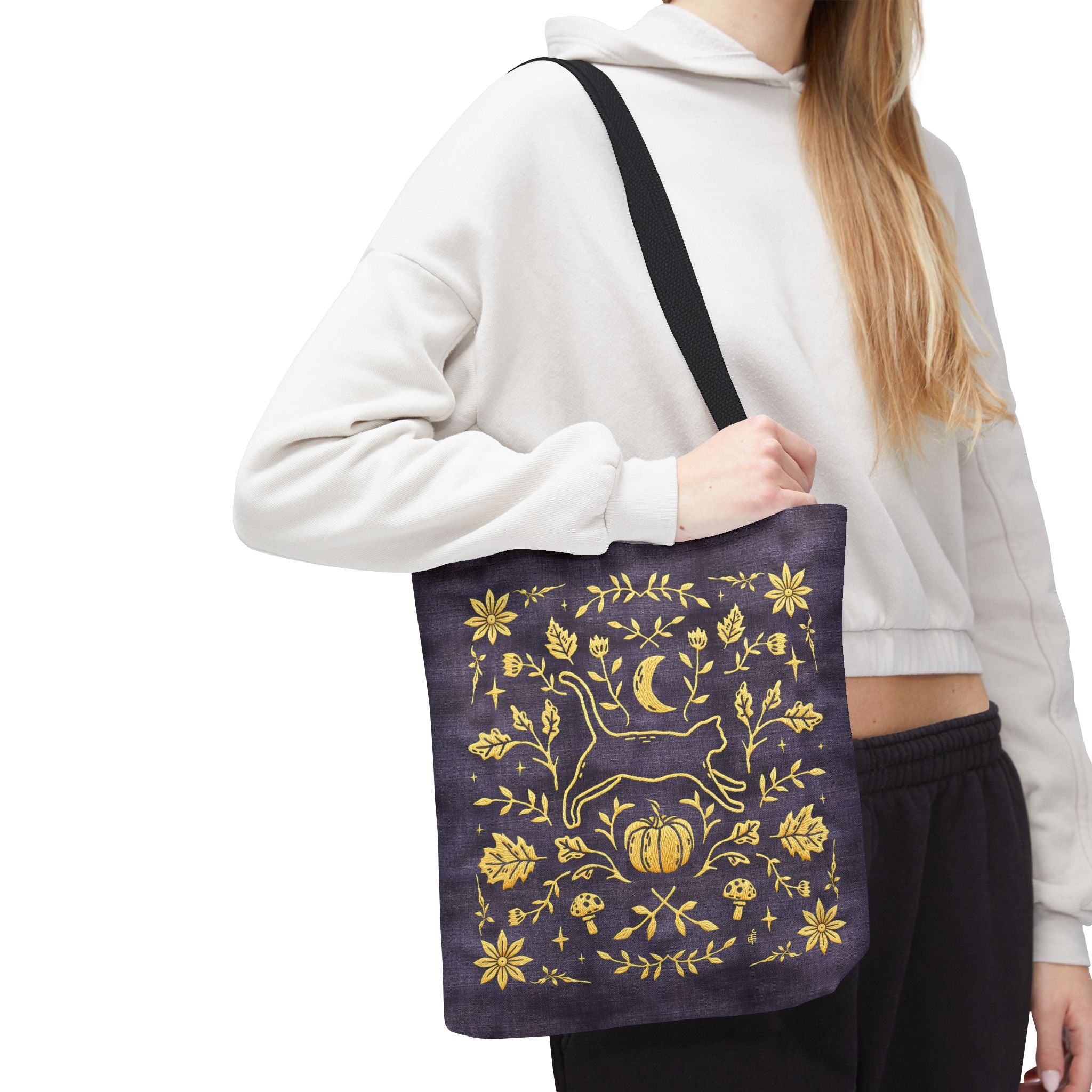 'Autumn Stroll' Royal Purple Tote Bag