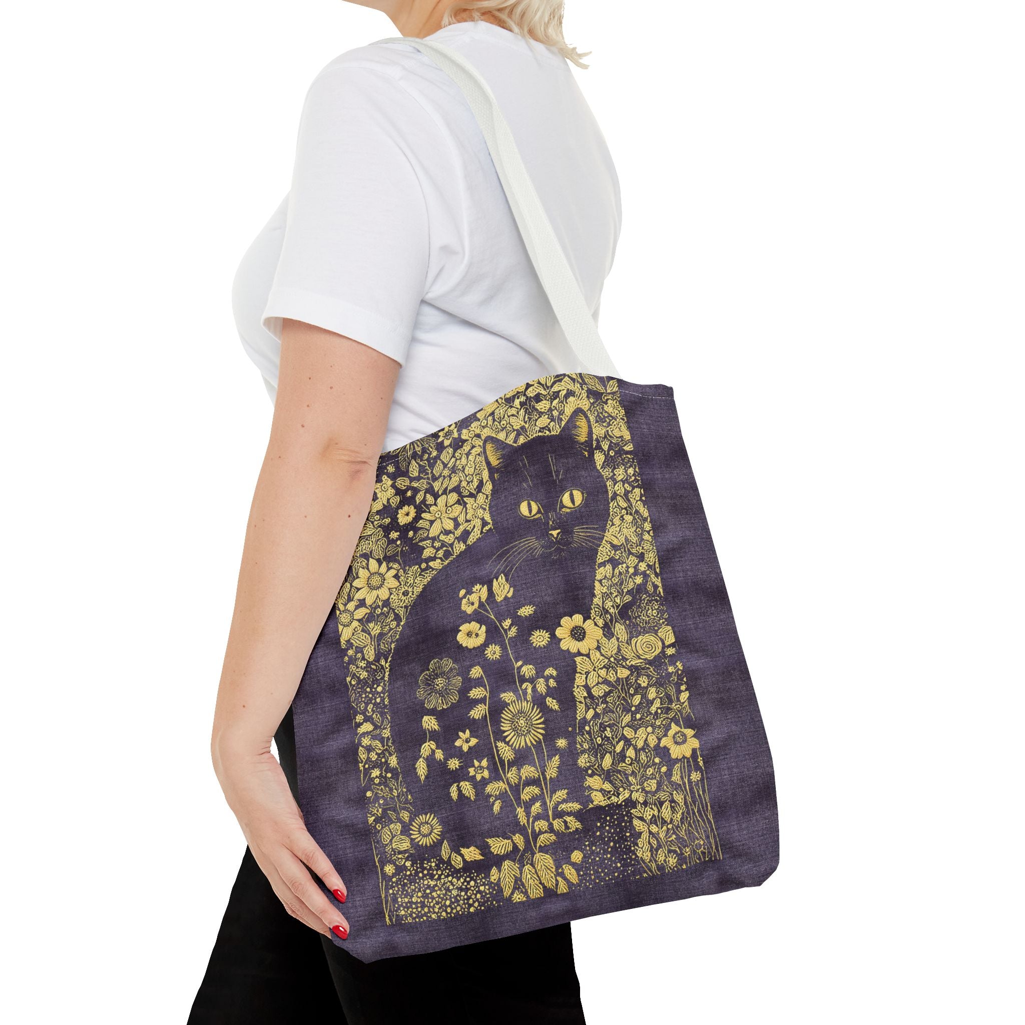 'Klimt Kat' Royal Purple Tote Bag