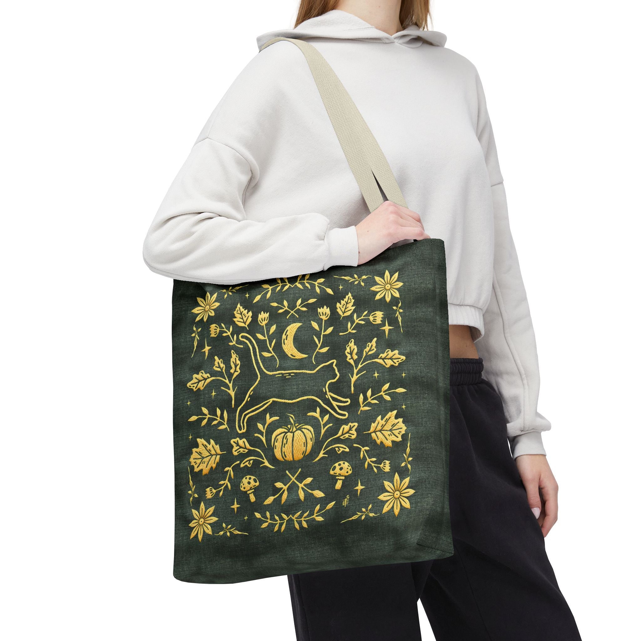 'Autumn Stroll' Legendary Green Tote Bag