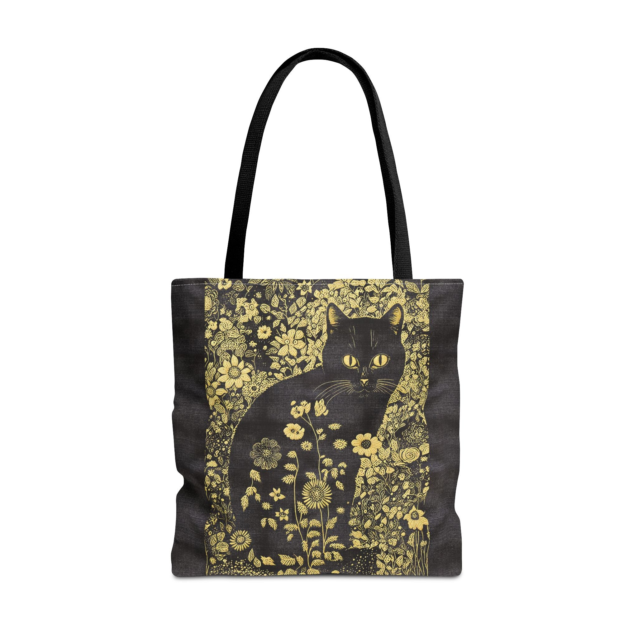 'Klimt Kat' Midnight Black Tote Bag