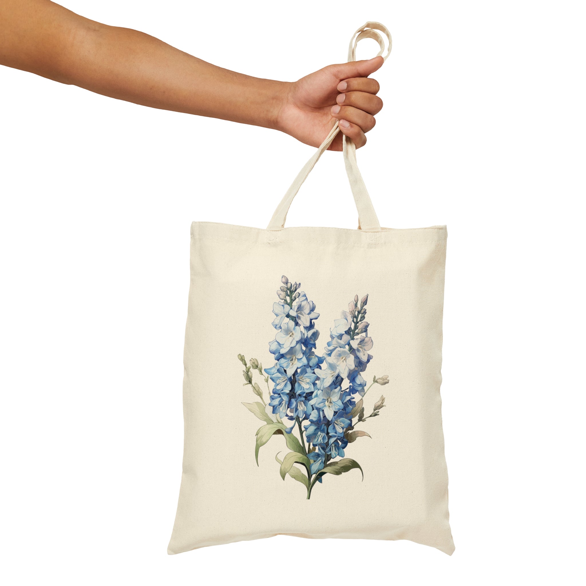 'Delphinium' Cotton Canvas Tote Bag