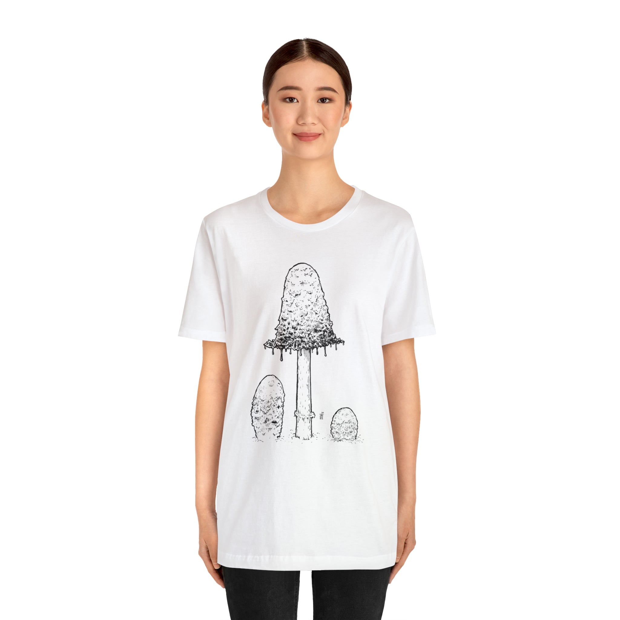 'Shaggy Mane Mushroom' Unisex Jersey Tee