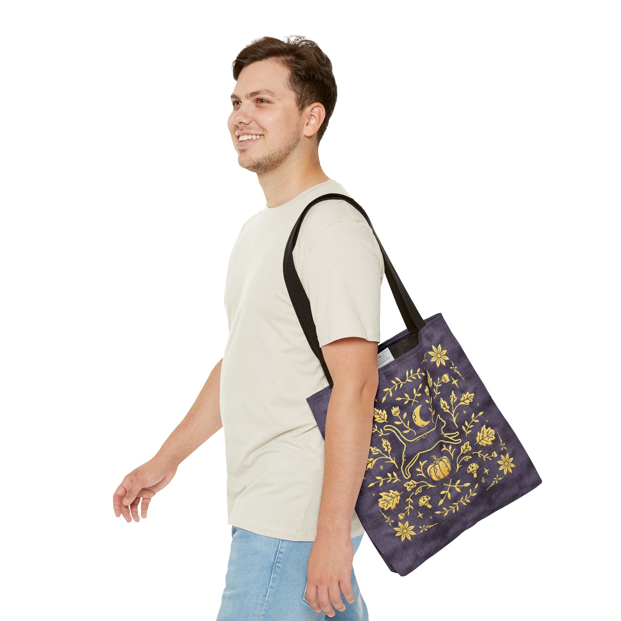 'Autumn Stroll' Royal Purple Tote Bag