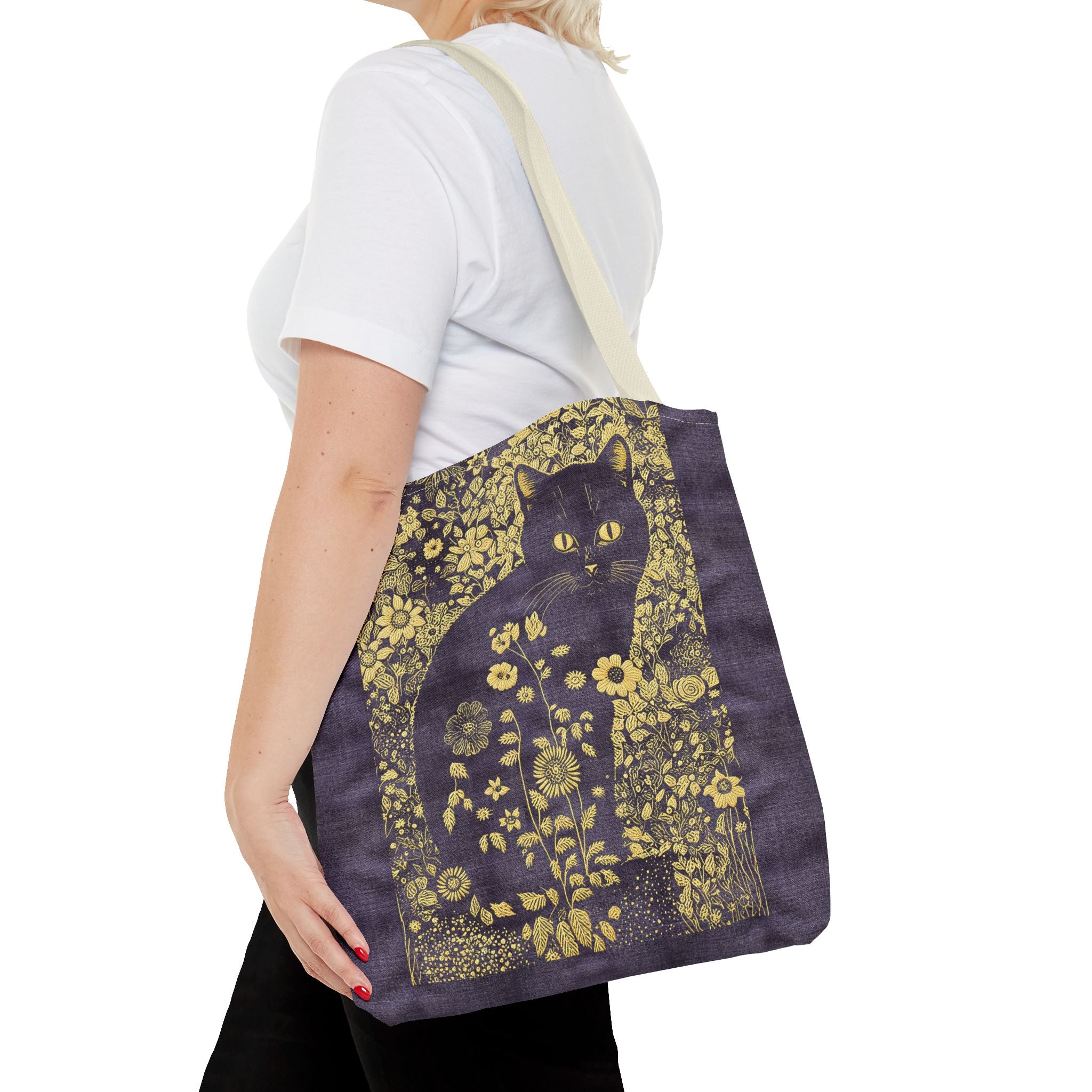 'Klimt Kat' Royal Purple Tote Bag