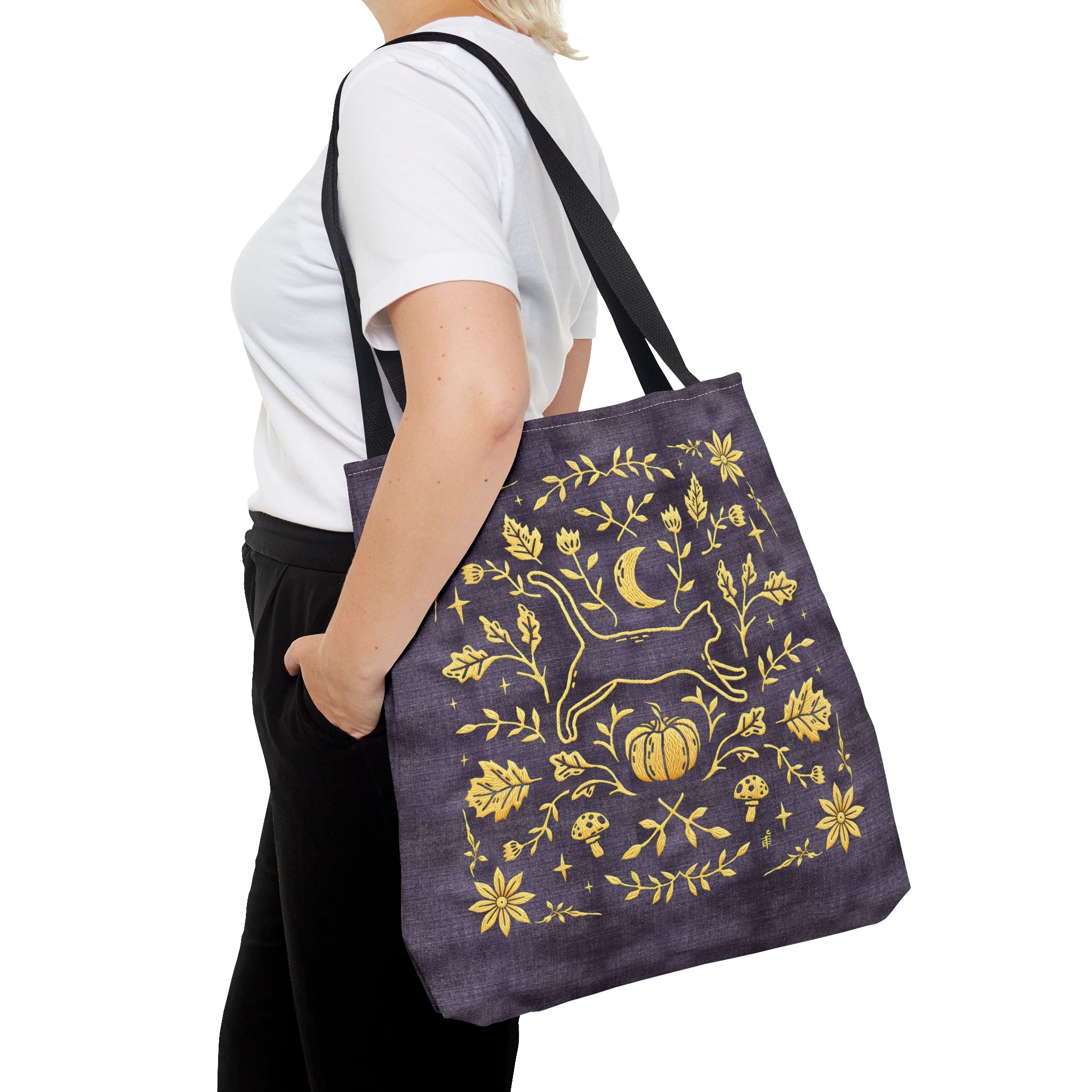 'Autumn Stroll' Royal Purple Tote Bag