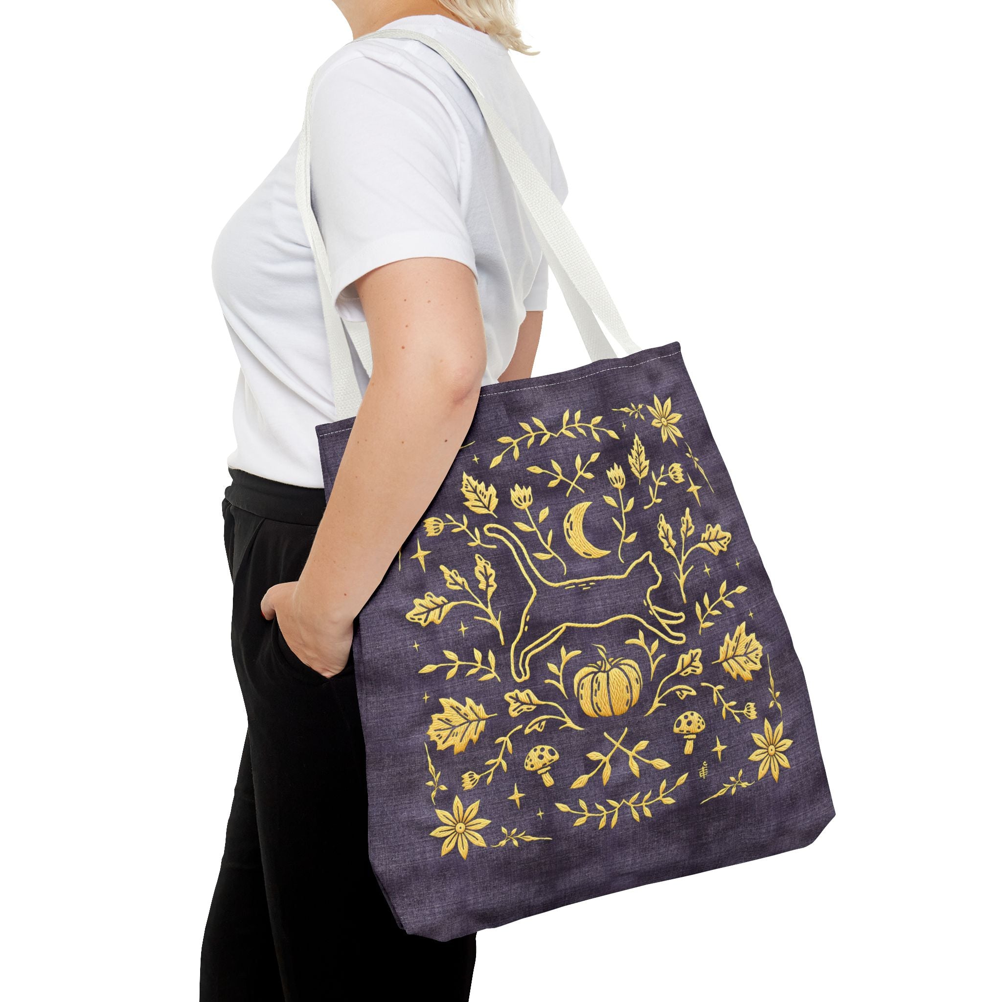'Autumn Stroll' Royal Purple Tote Bag