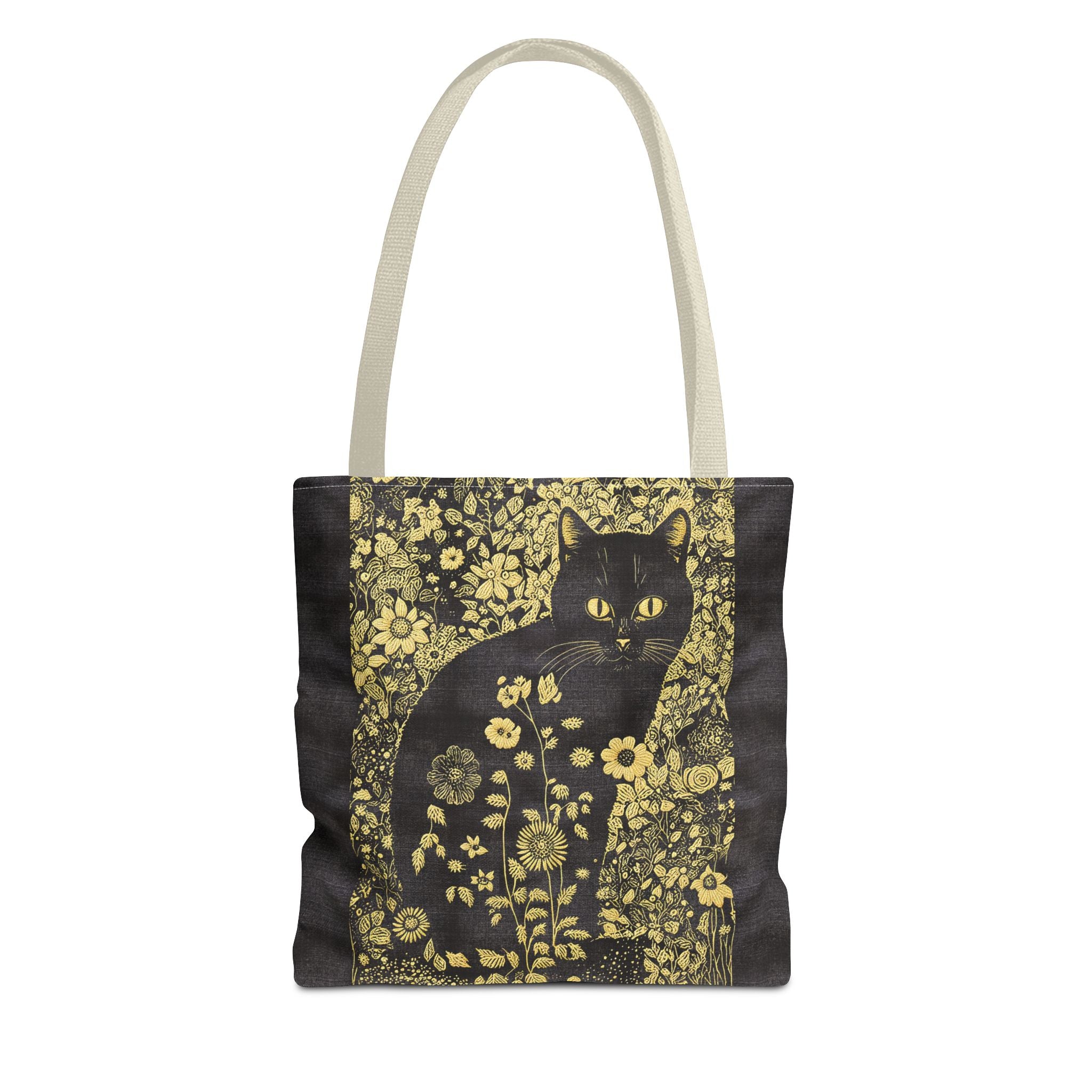 'Klimt Kat' Midnight Black Tote Bag