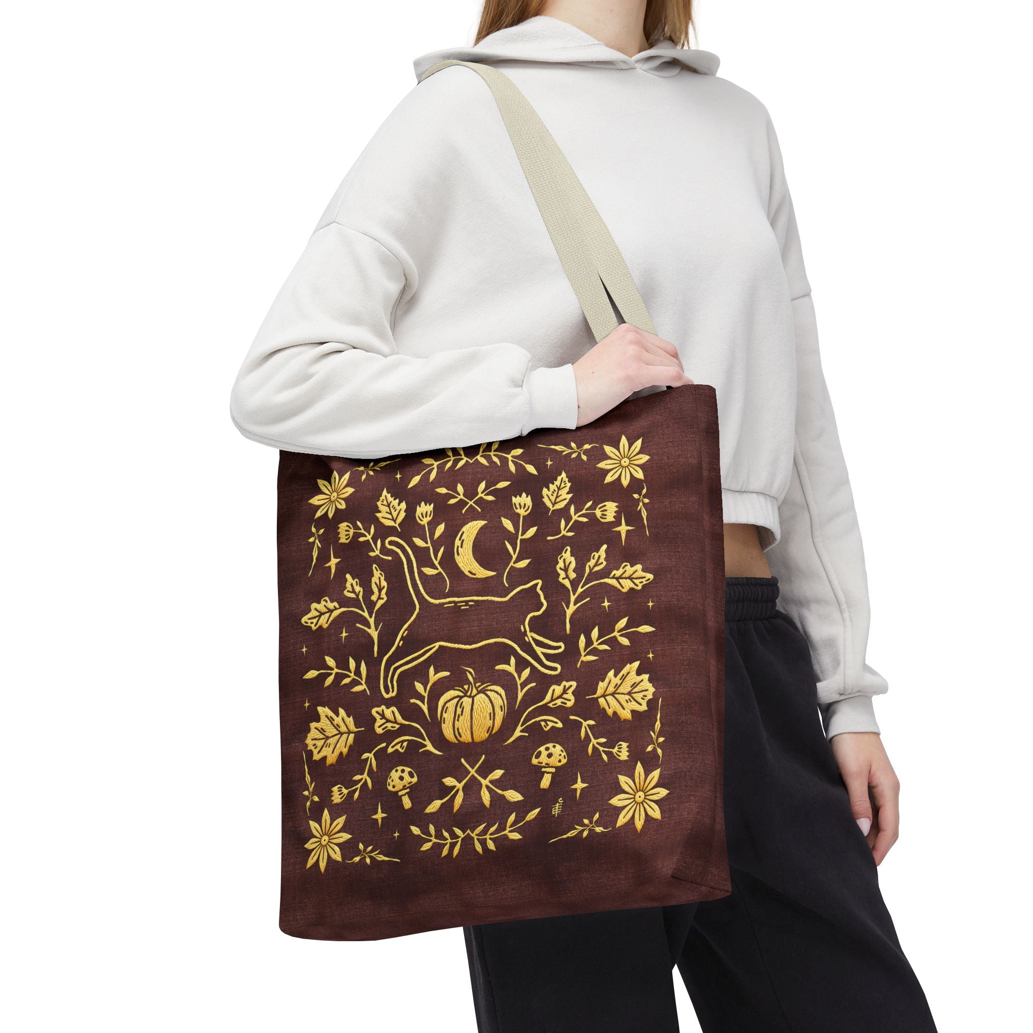 'Autumn Stroll' Auburn Orange Tote Bag