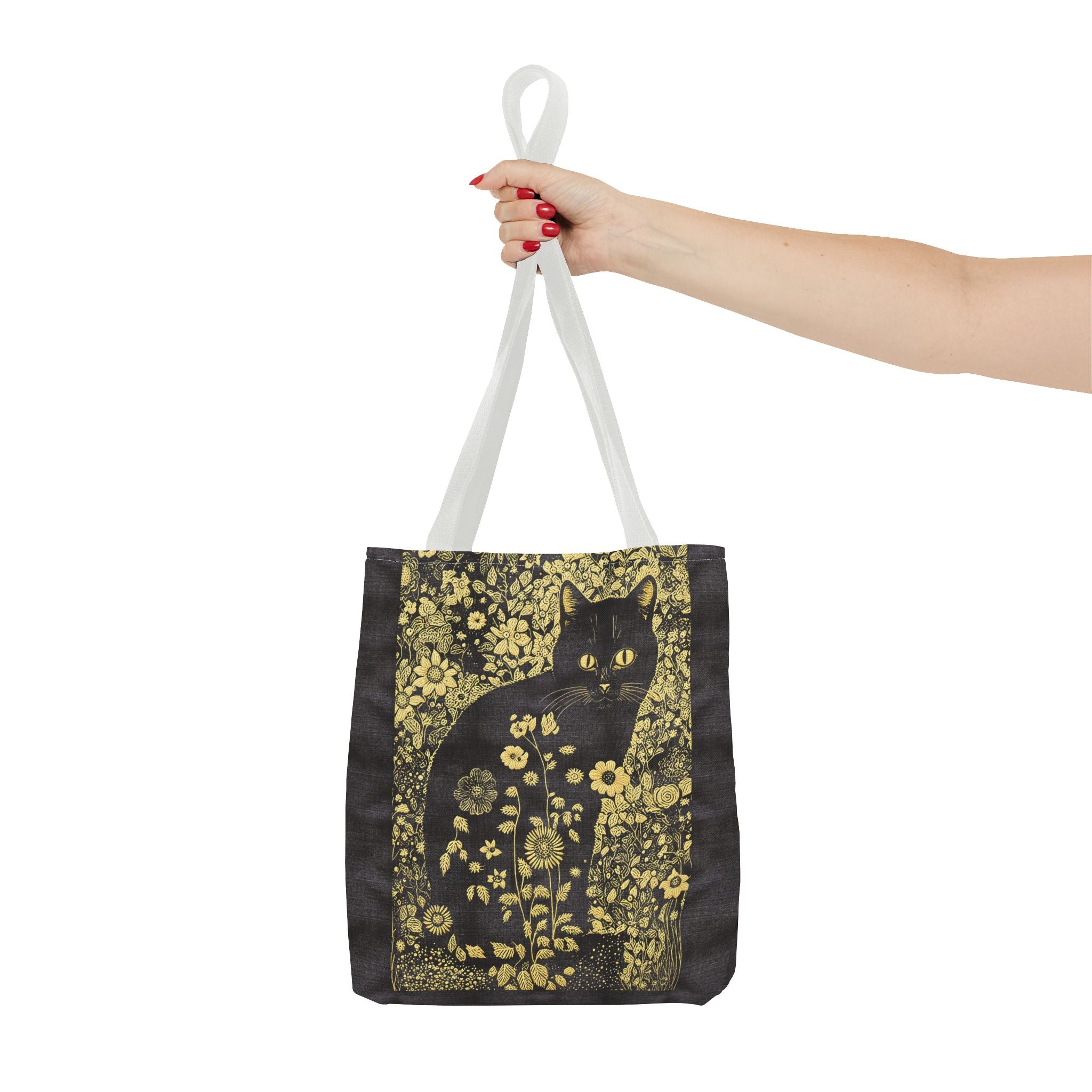 'Klimt Kat' Midnight Black Tote Bag