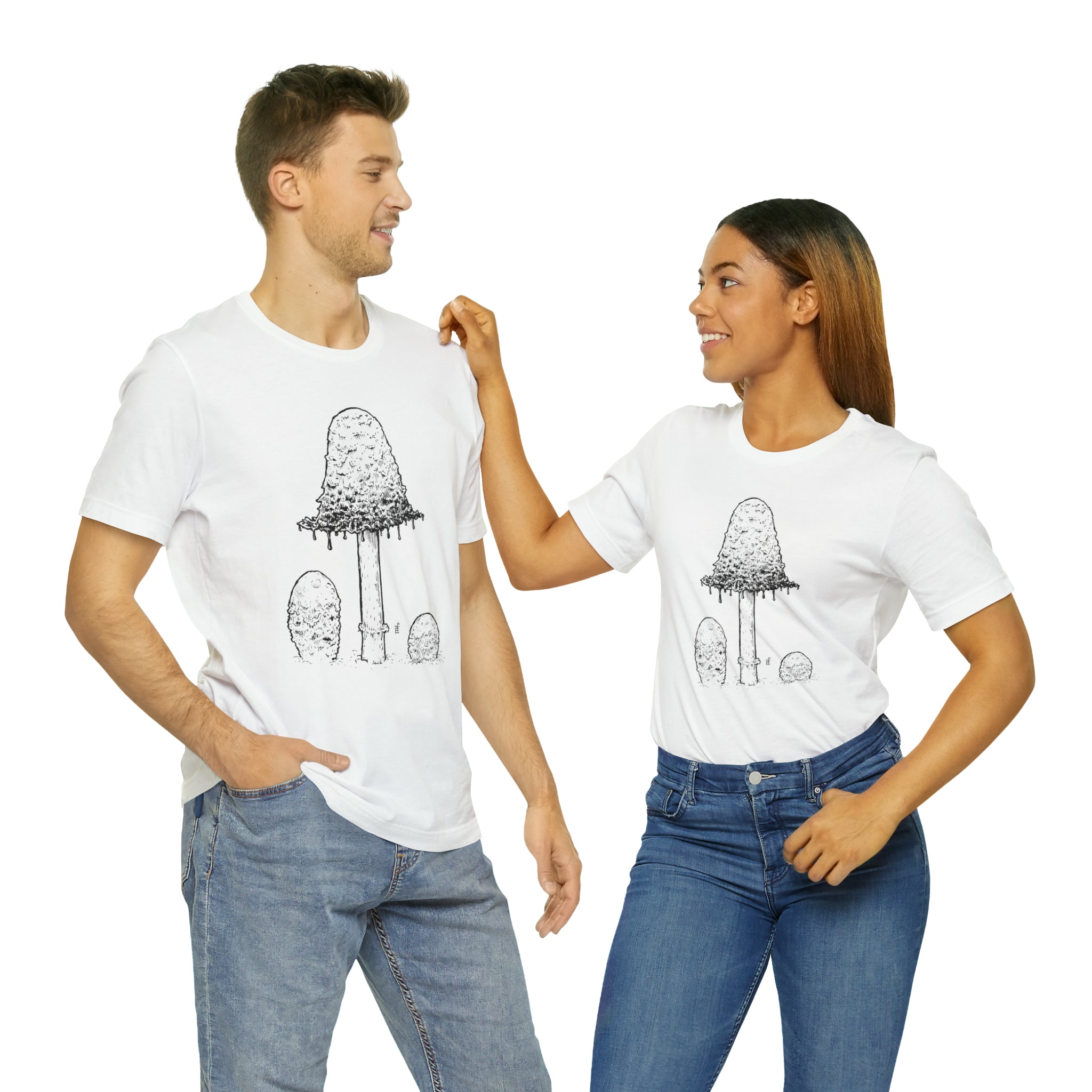 'Shaggy Mane Mushroom' Unisex Jersey Tee