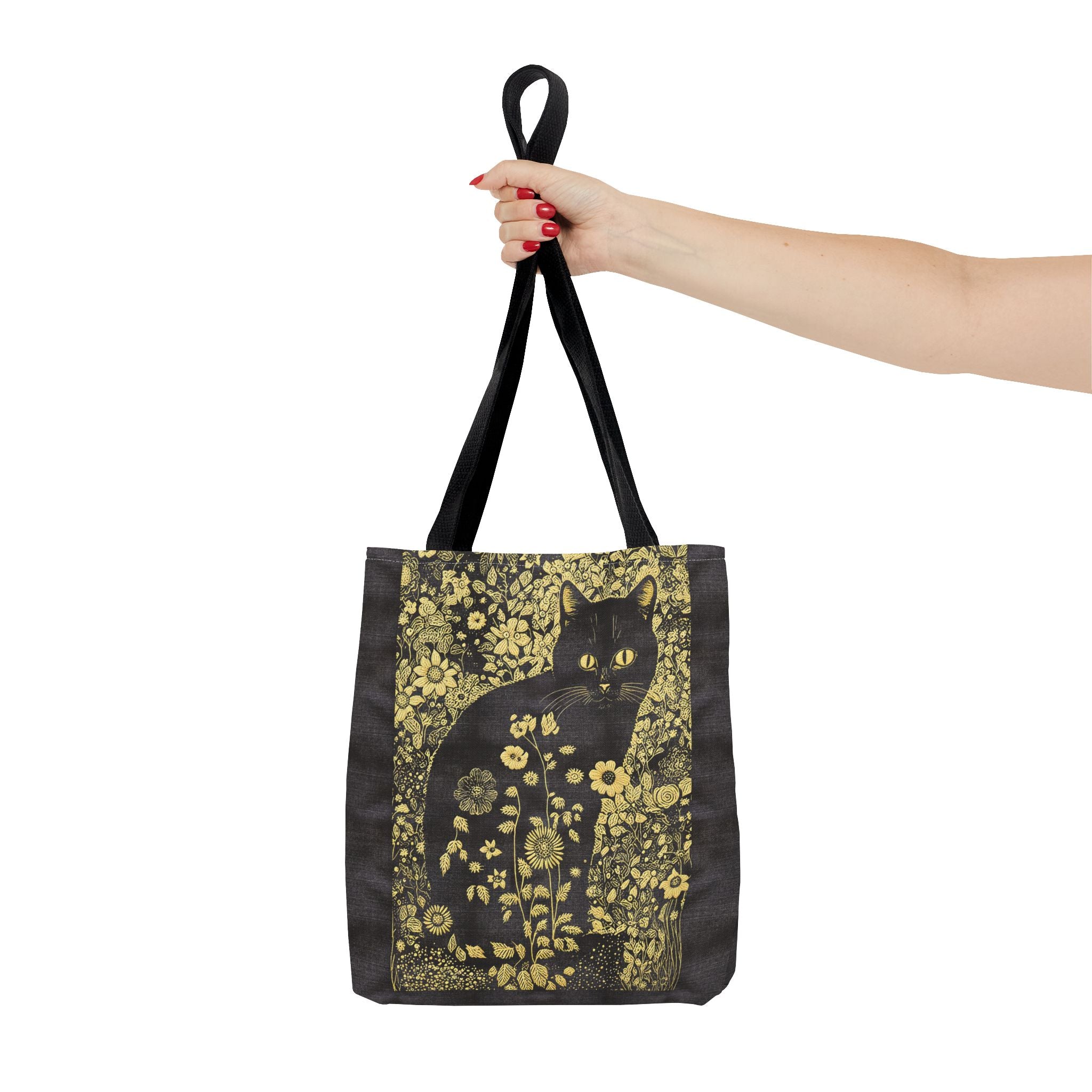 'Klimt Kat' Midnight Black Tote Bag