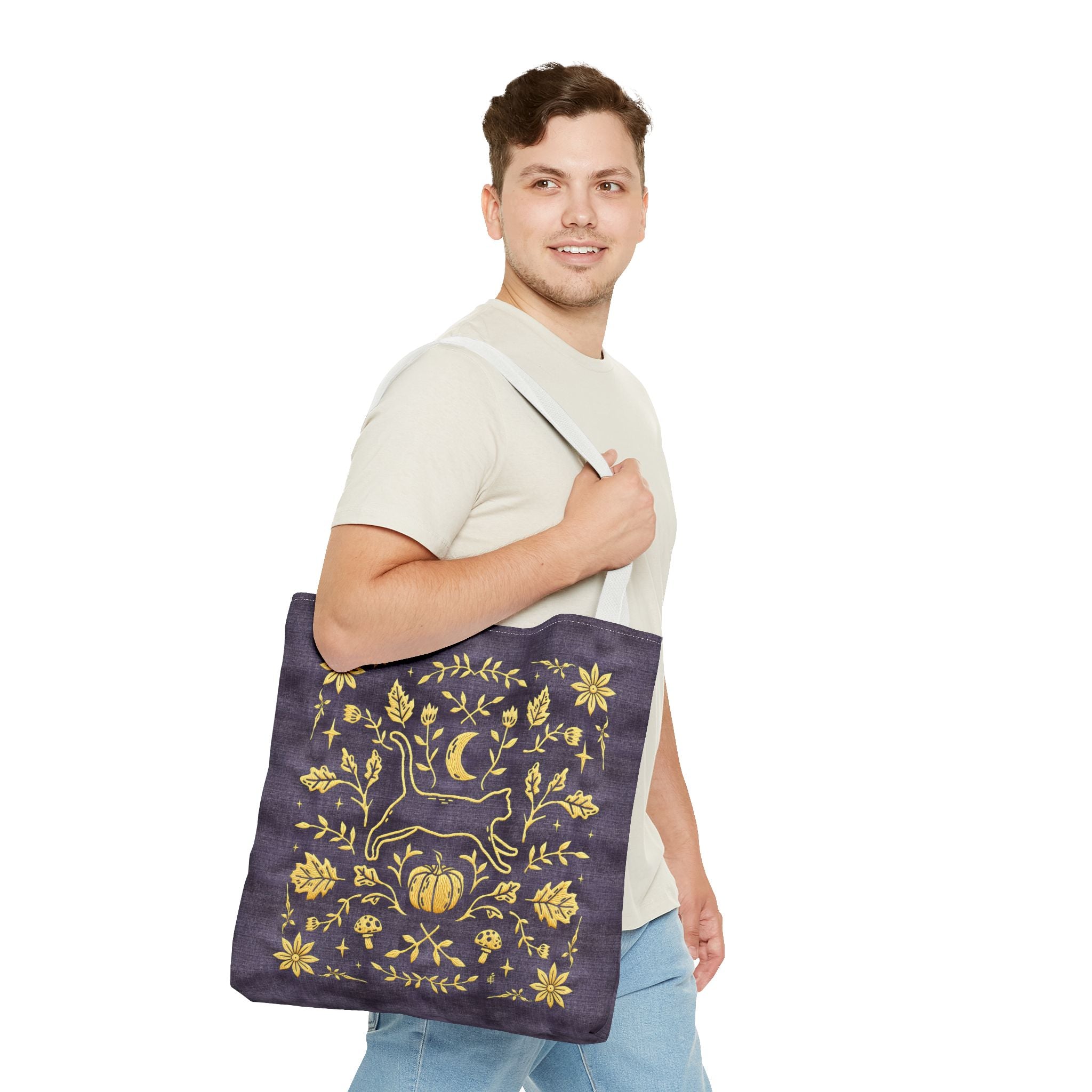 'Autumn Stroll' Royal Purple Tote Bag