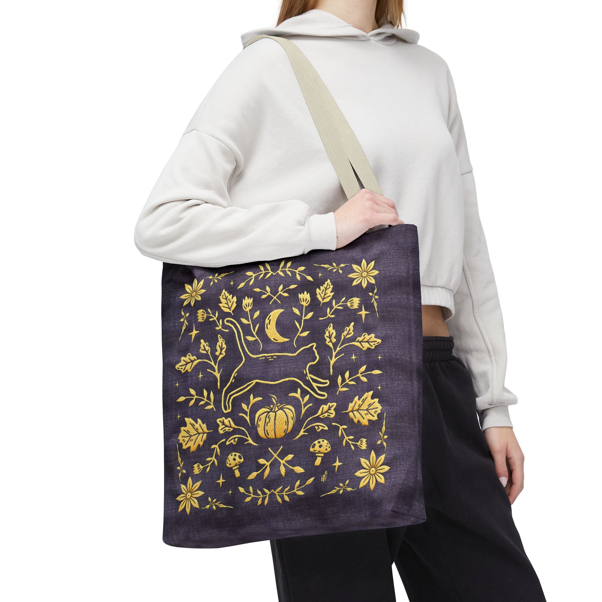 'Autumn Stroll' Royal Purple Tote Bag