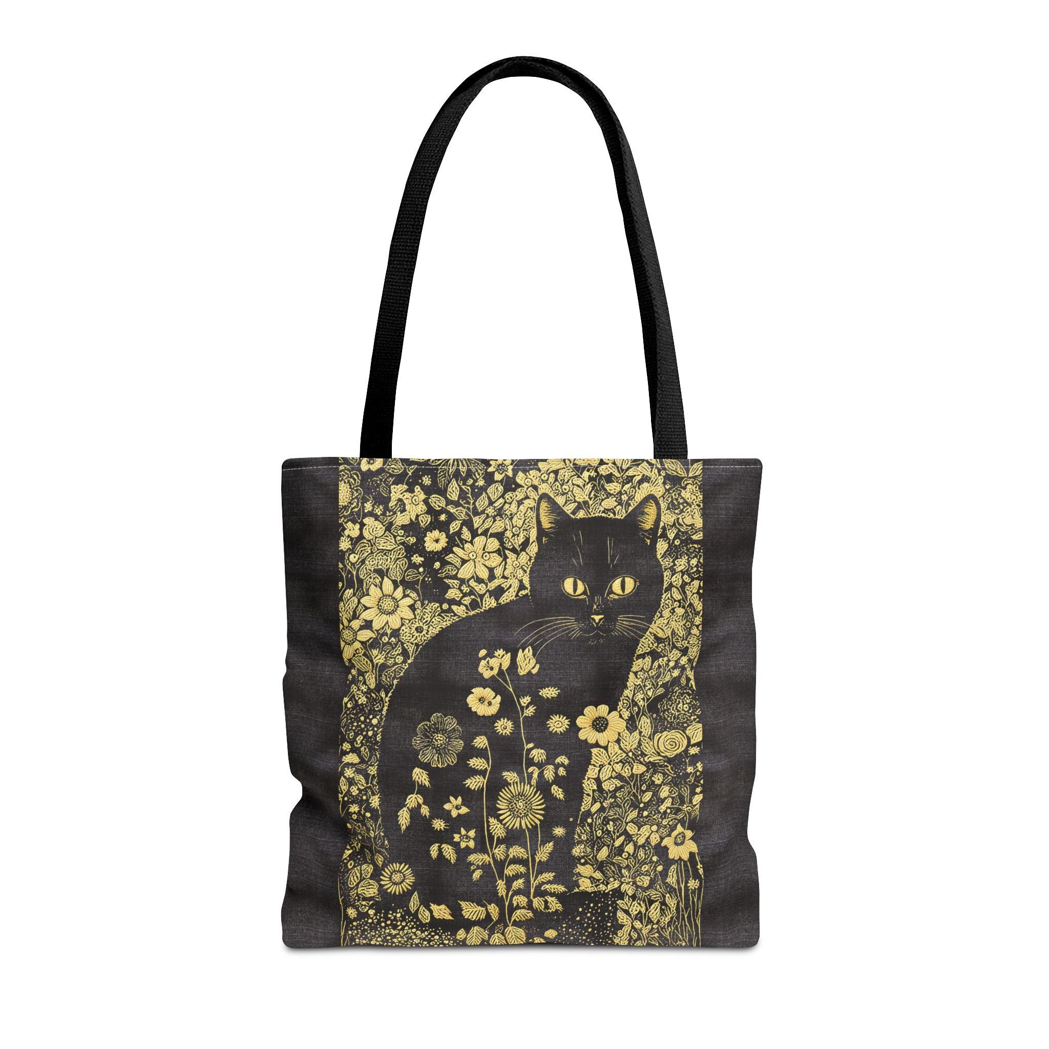 'Klimt Kat' Midnight Black Tote Bag