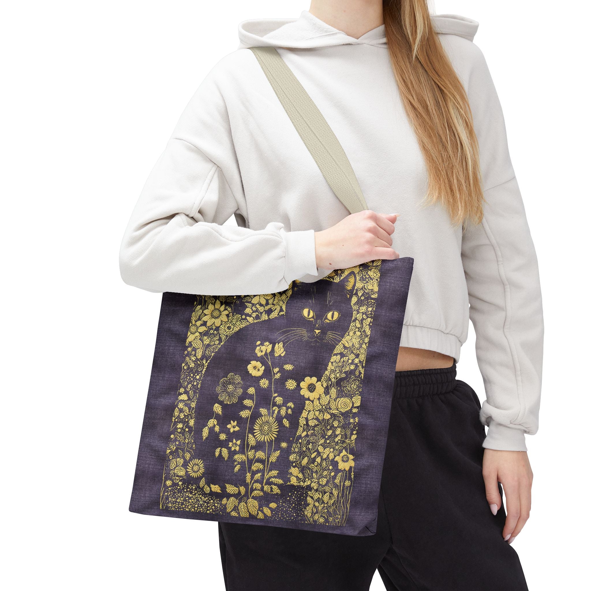 'Klimt Kat' Royal Purple Tote Bag