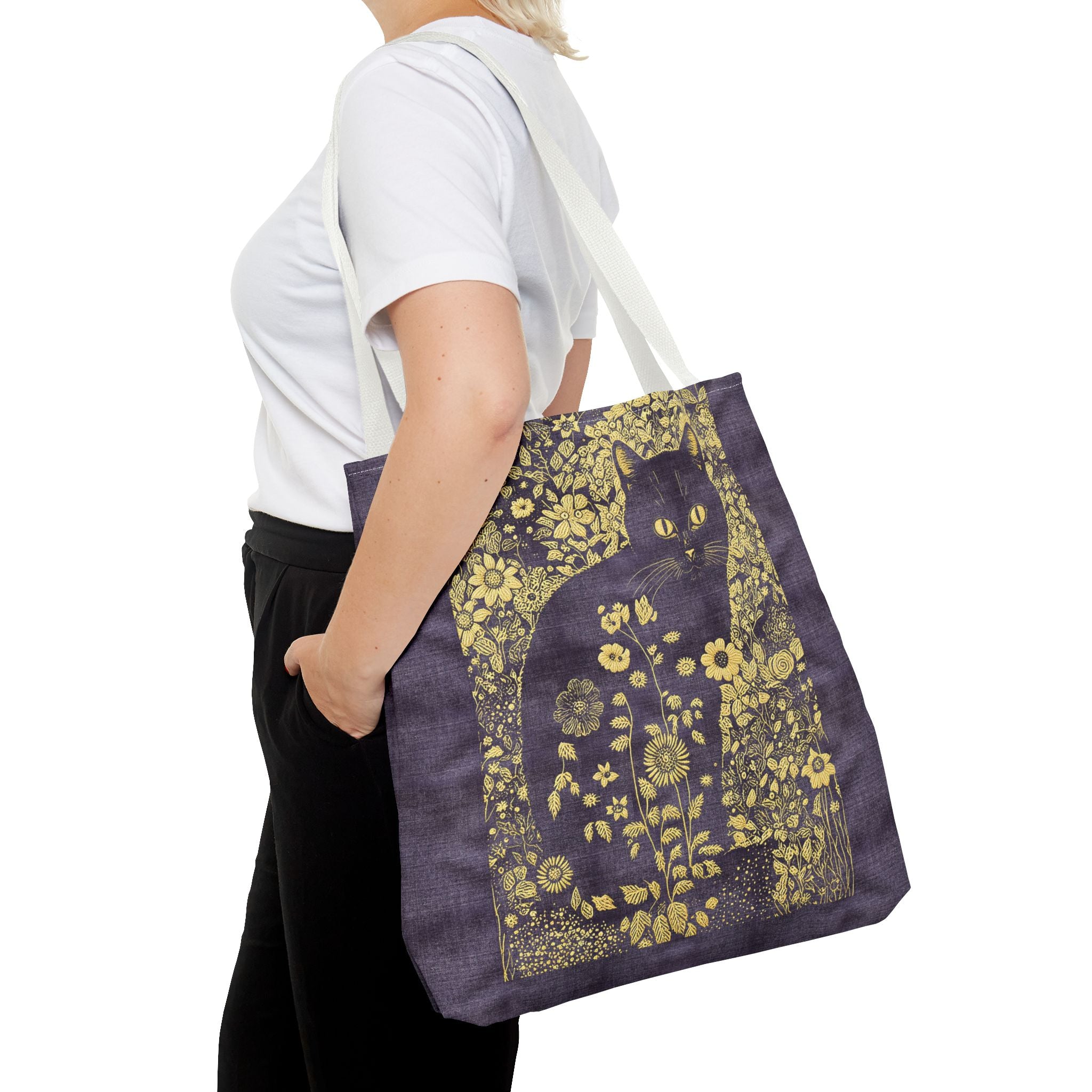 'Klimt Kat' Royal Purple Tote Bag