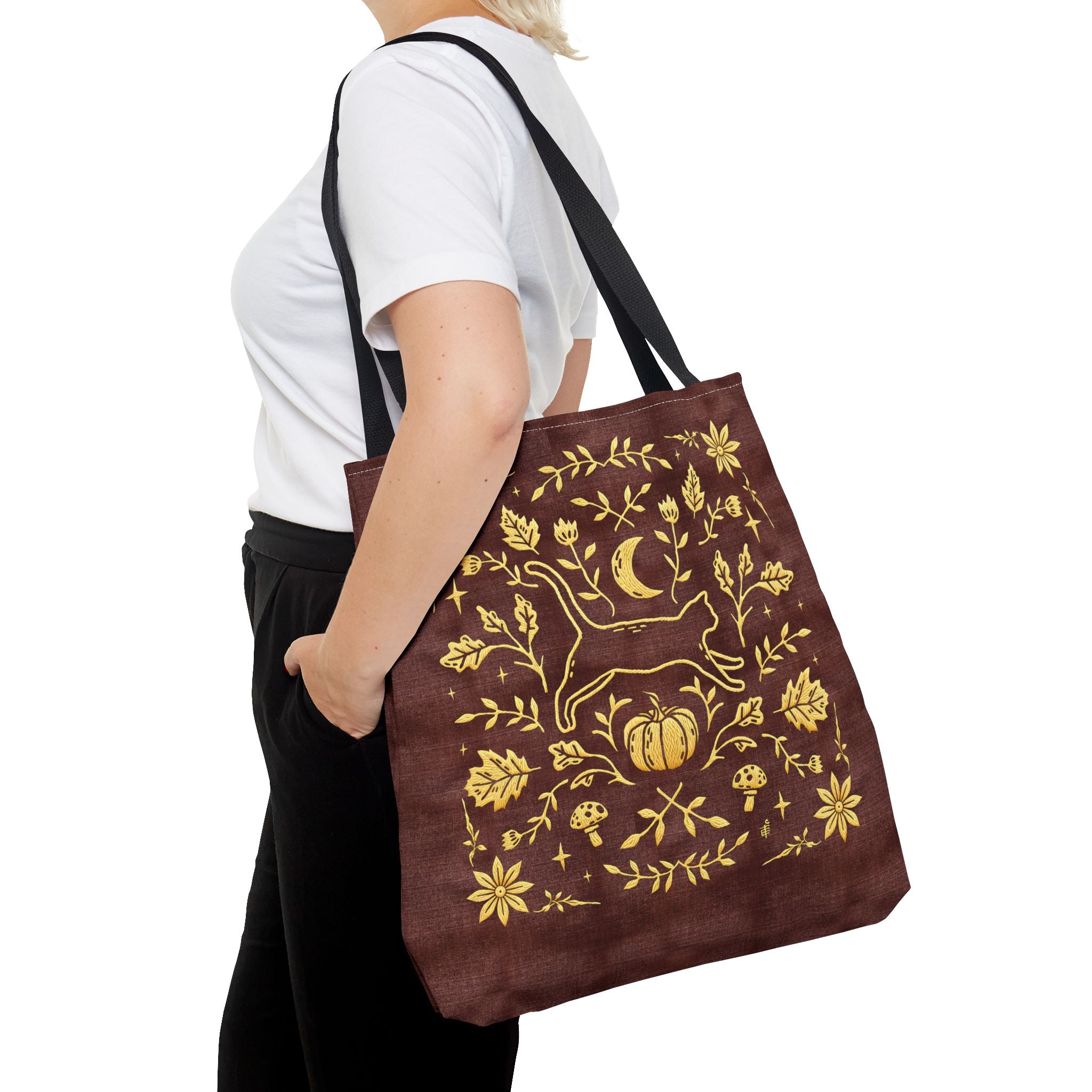 'Autumn Stroll' Auburn Orange Tote Bag