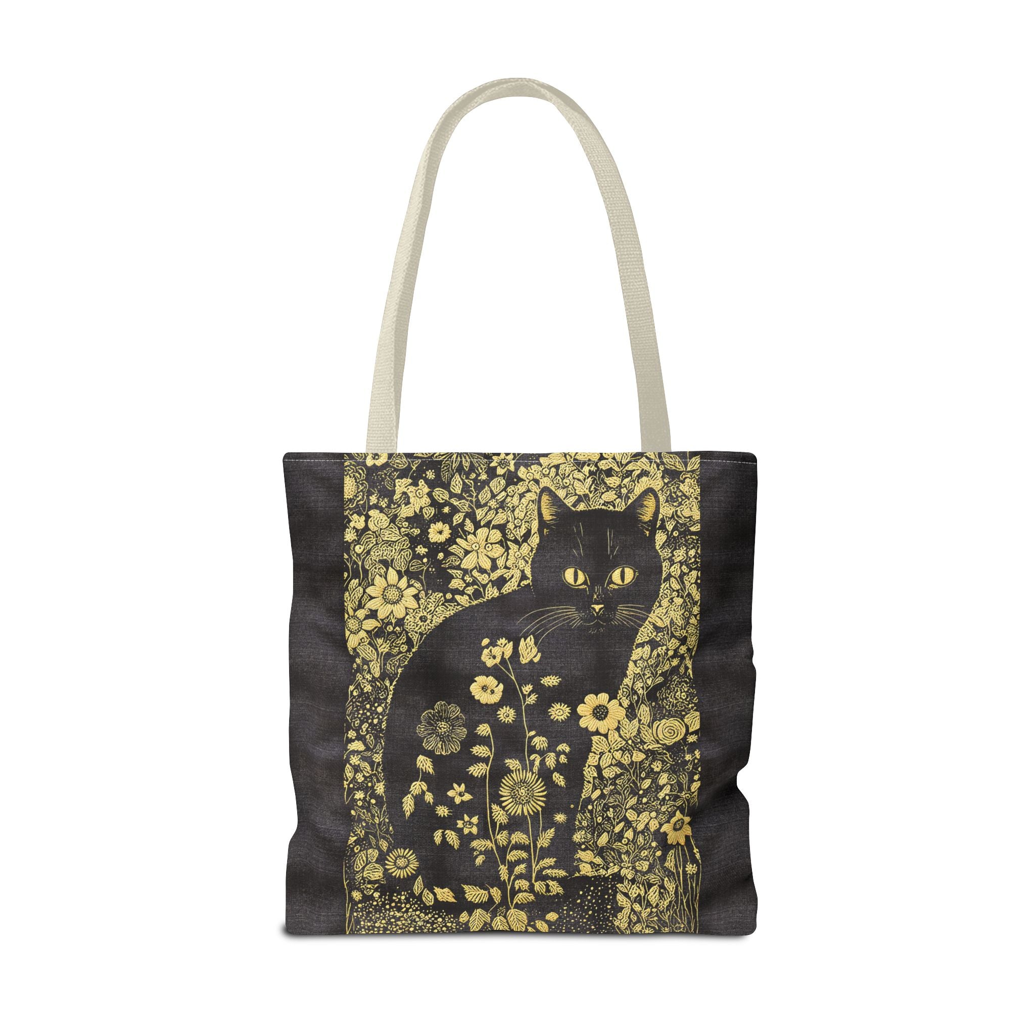 'Klimt Kat' Midnight Black Tote Bag