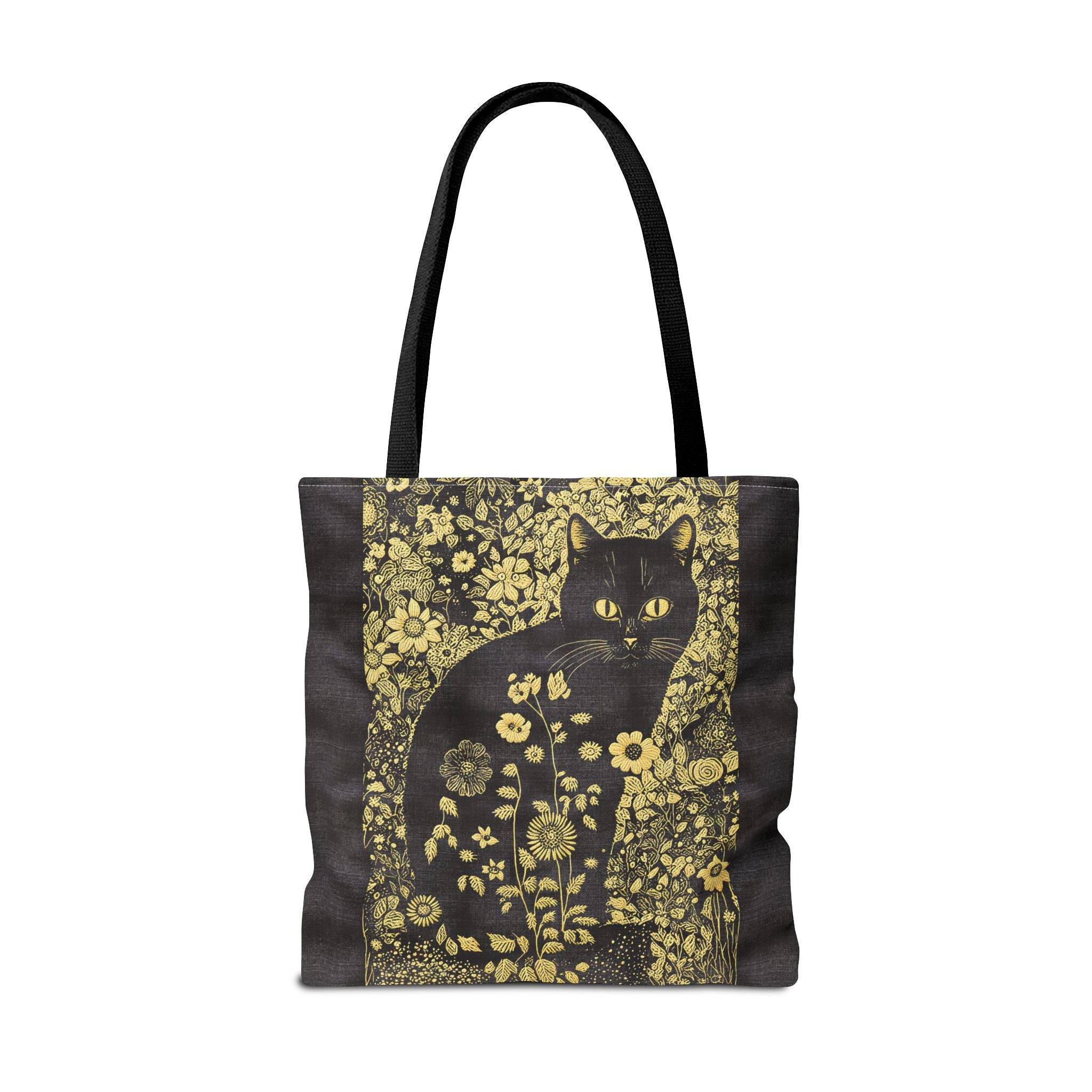 'Klimt Kat' Midnight Black Tote Bag