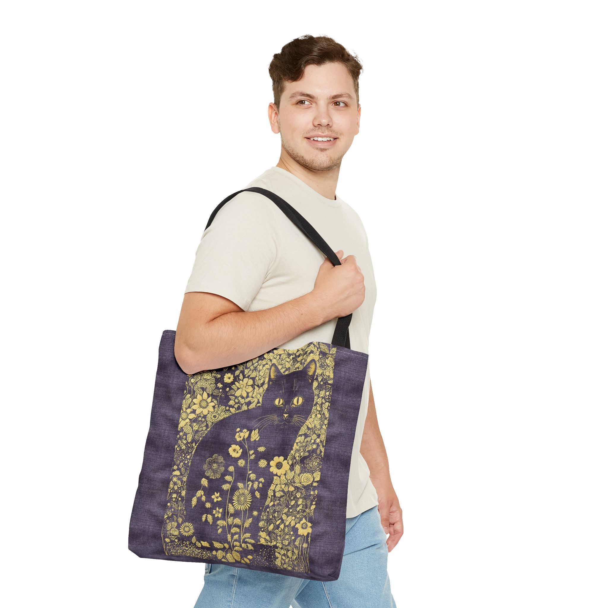 'Klimt Kat' Royal Purple Tote Bag