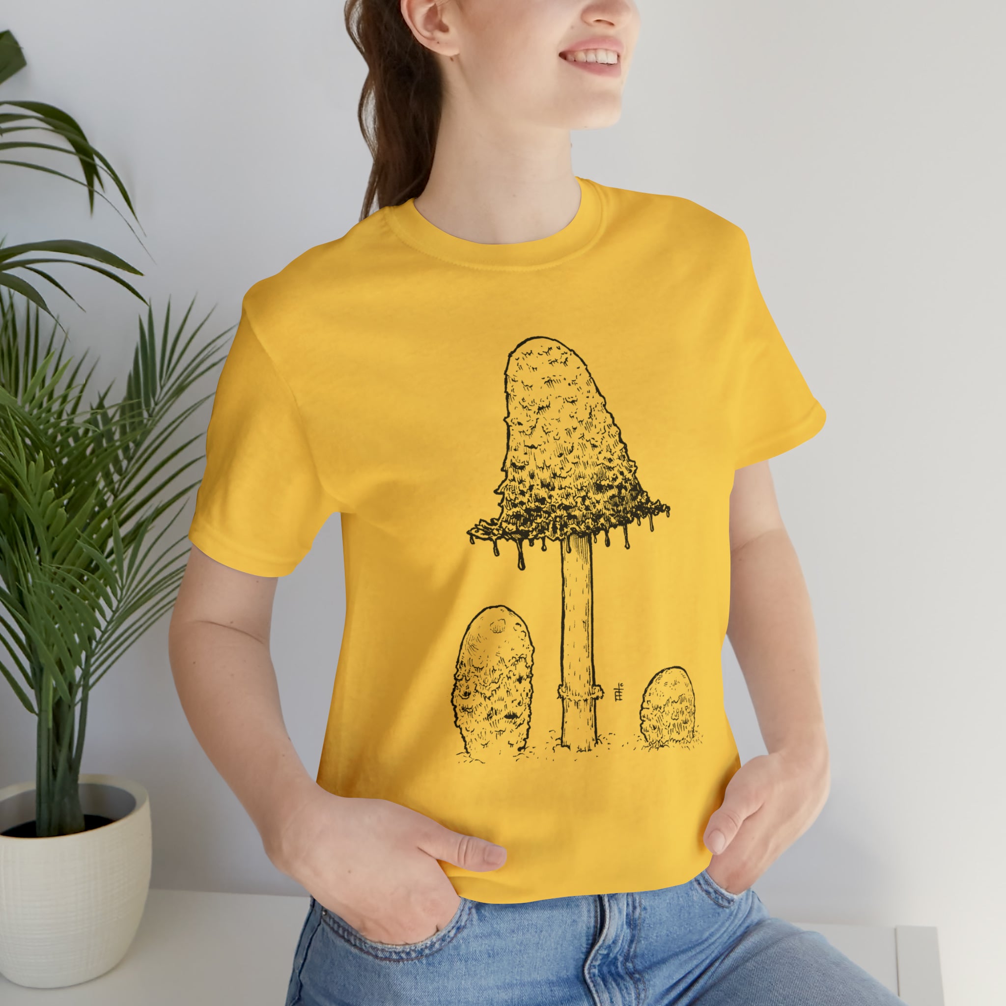 'Shaggy Mane Mushroom' Unisex Jersey Tee