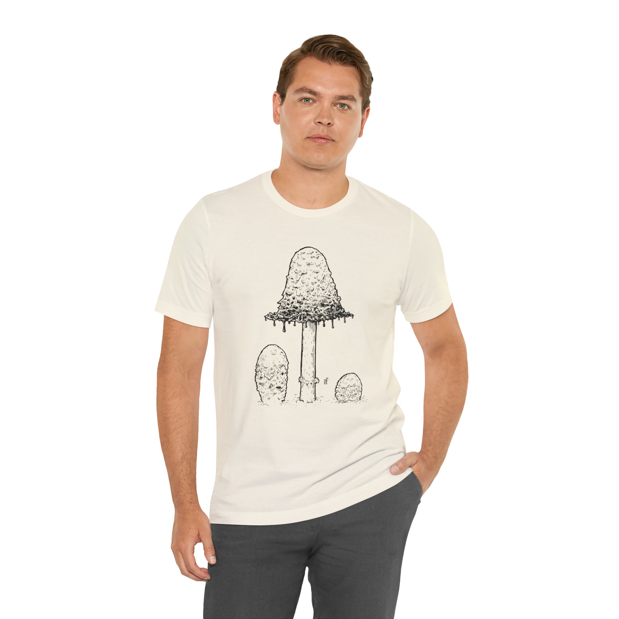 'Shaggy Mane Mushroom' Unisex Jersey Tee
