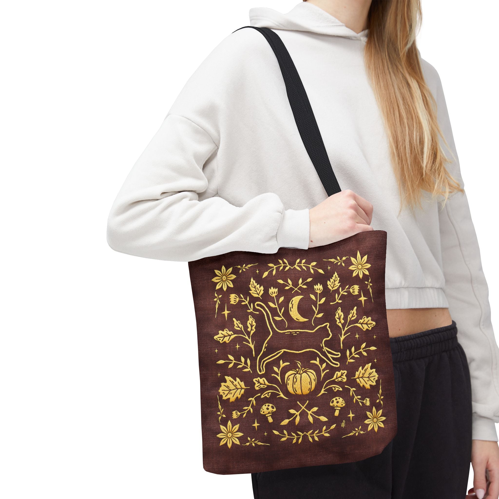 'Autumn Stroll' Auburn Orange Tote Bag