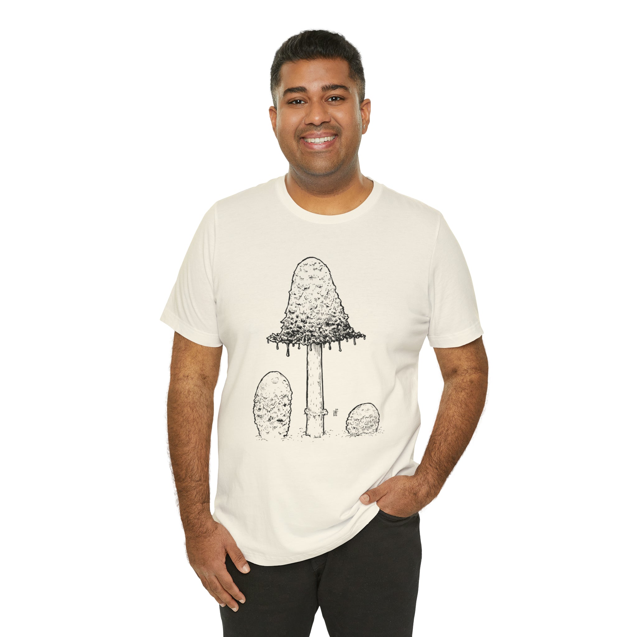 'Shaggy Mane Mushroom' Unisex Jersey Tee