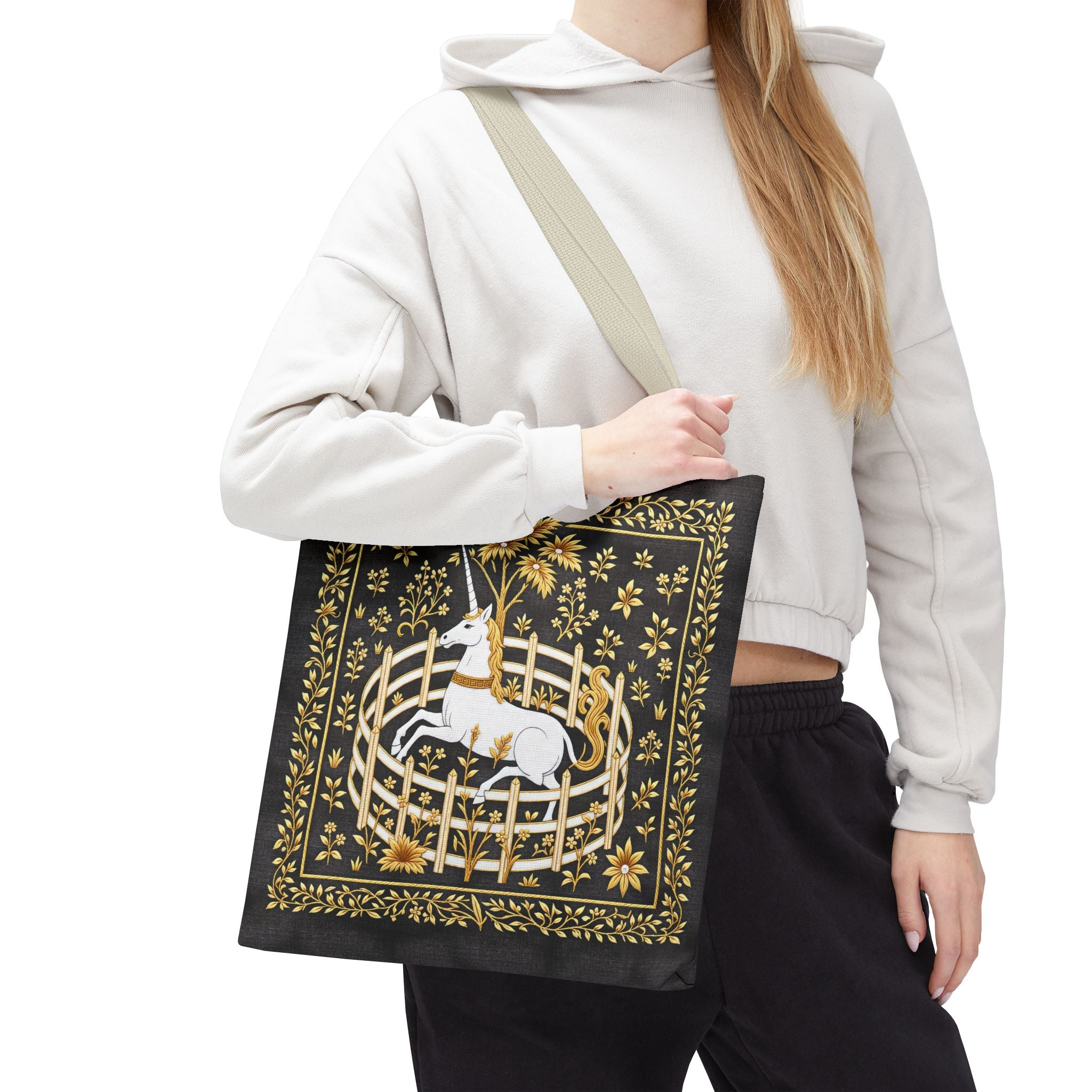 'Unicorn' Midnight Black Tote Bag