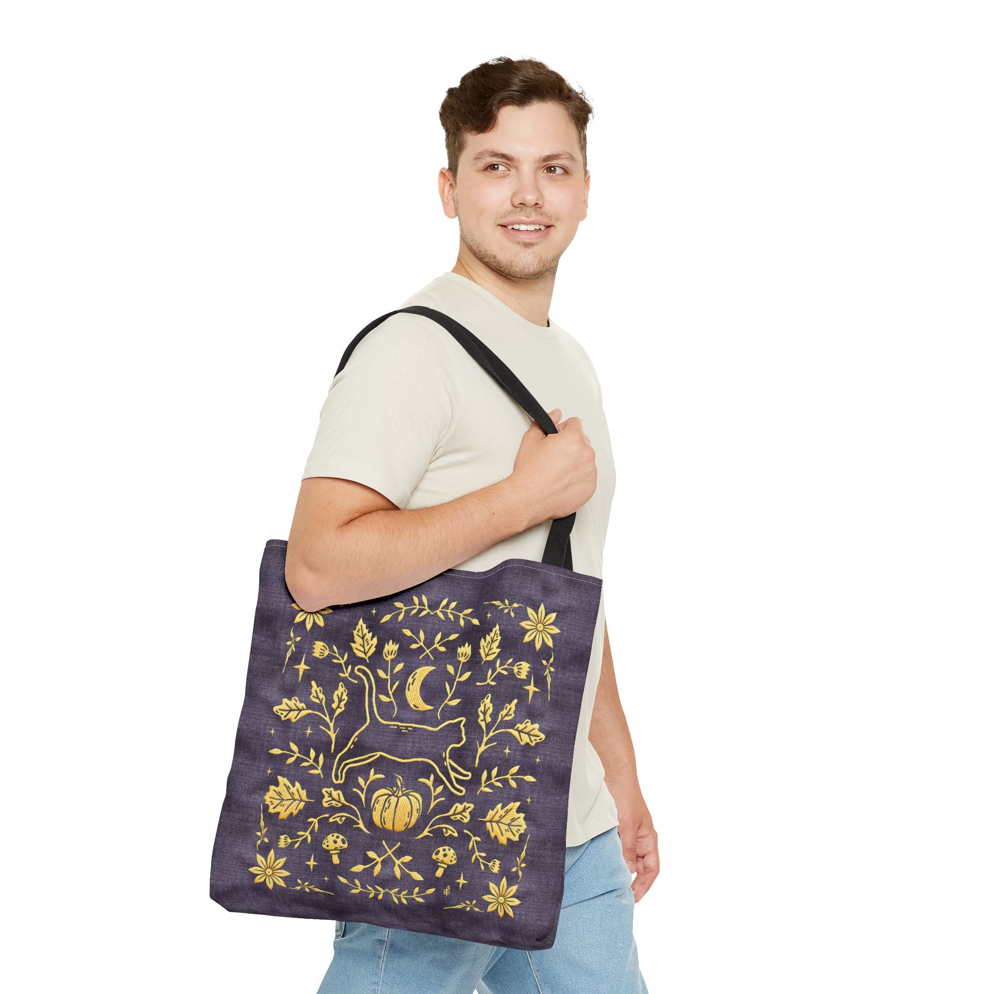 'Autumn Stroll' Royal Purple Tote Bag