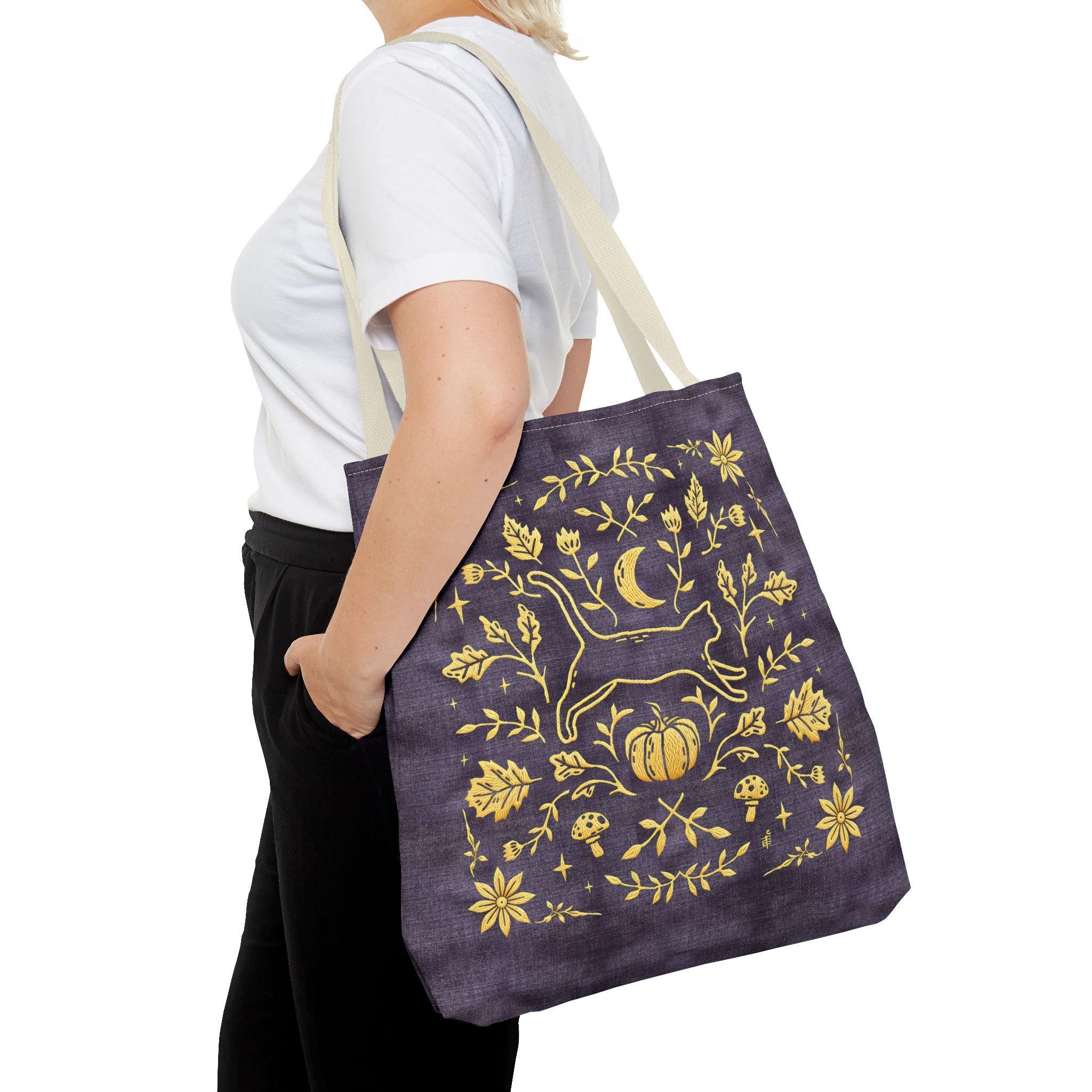'Autumn Stroll' Royal Purple Tote Bag