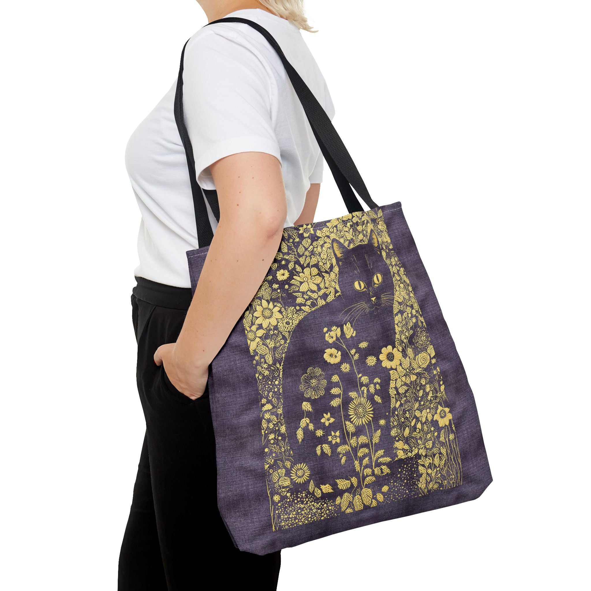 'Klimt Kat' Royal Purple Tote Bag