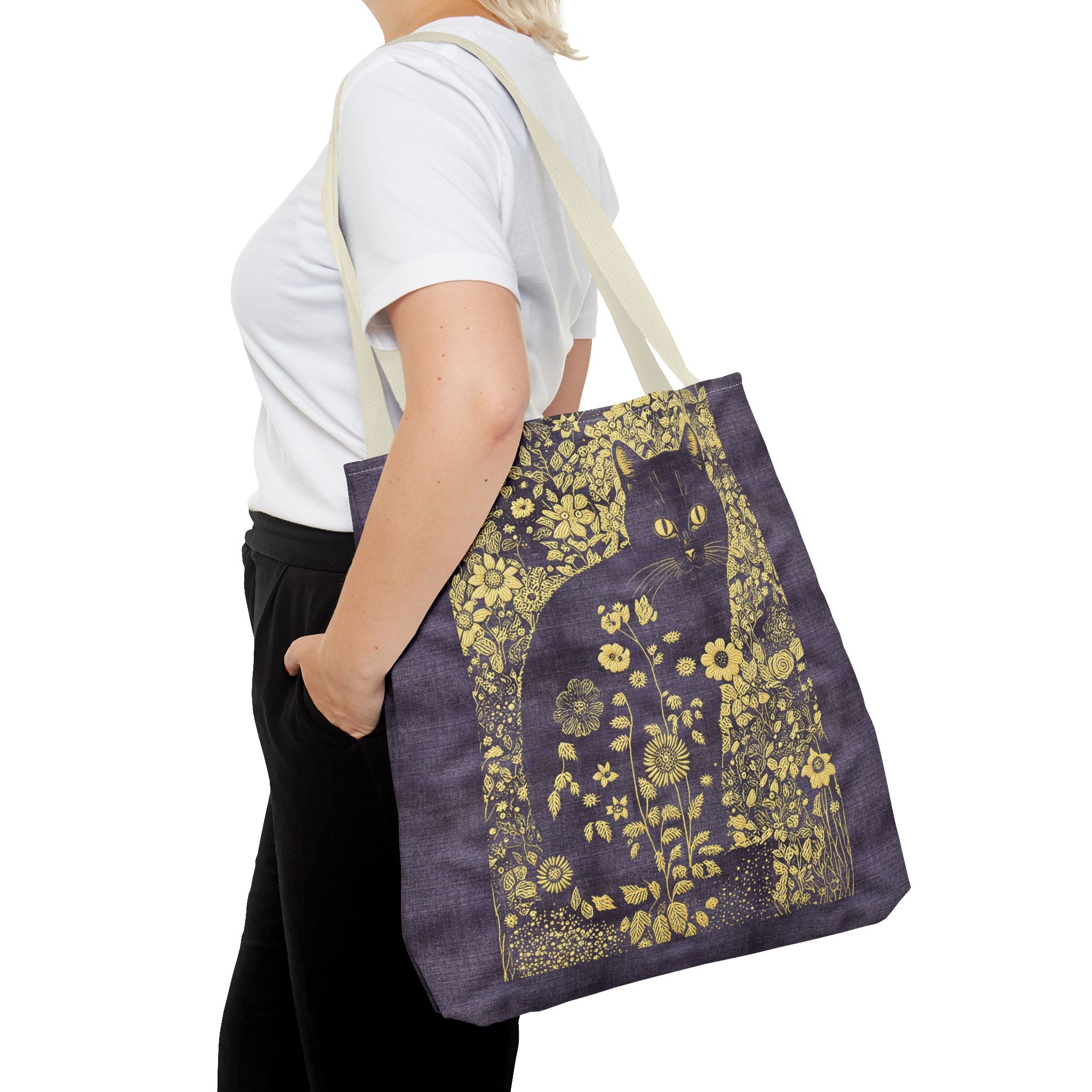 'Klimt Kat' Royal Purple Tote Bag
