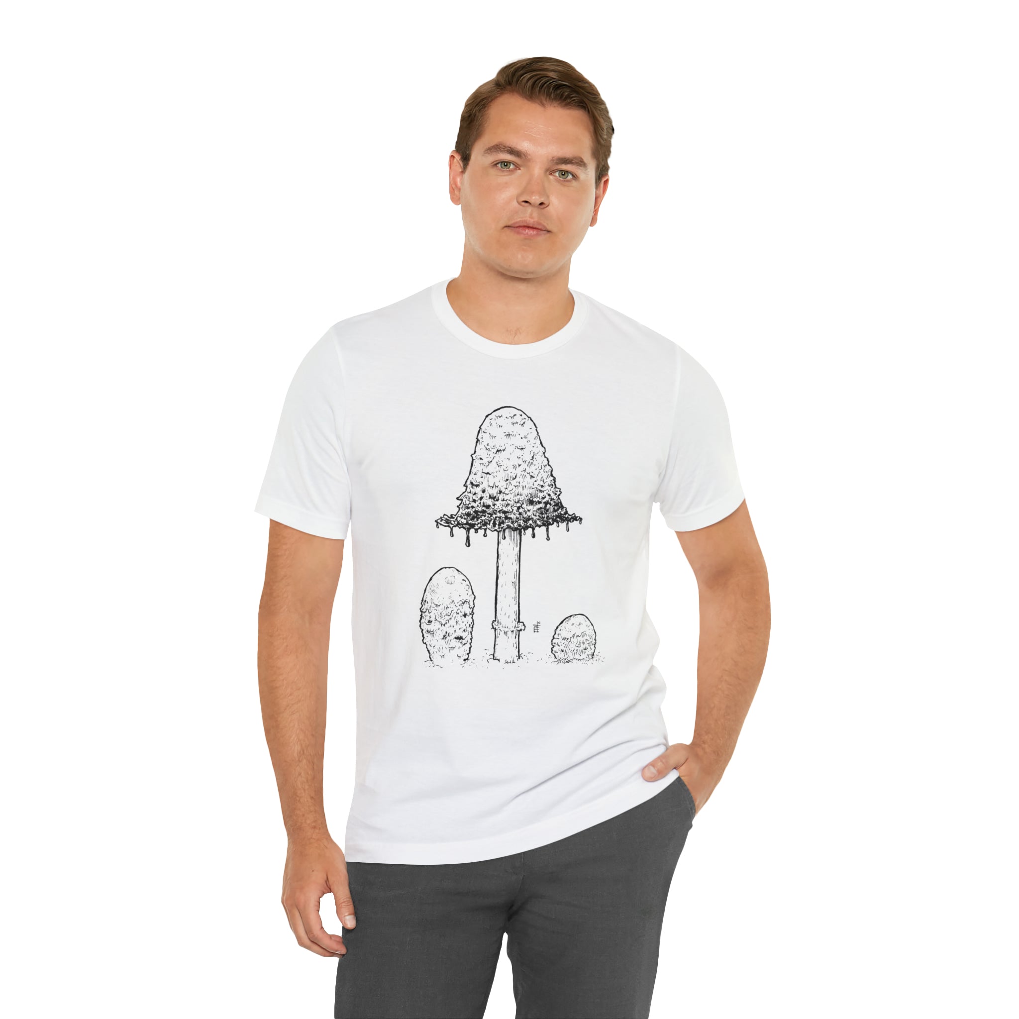 'Shaggy Mane Mushroom' Unisex Jersey Tee