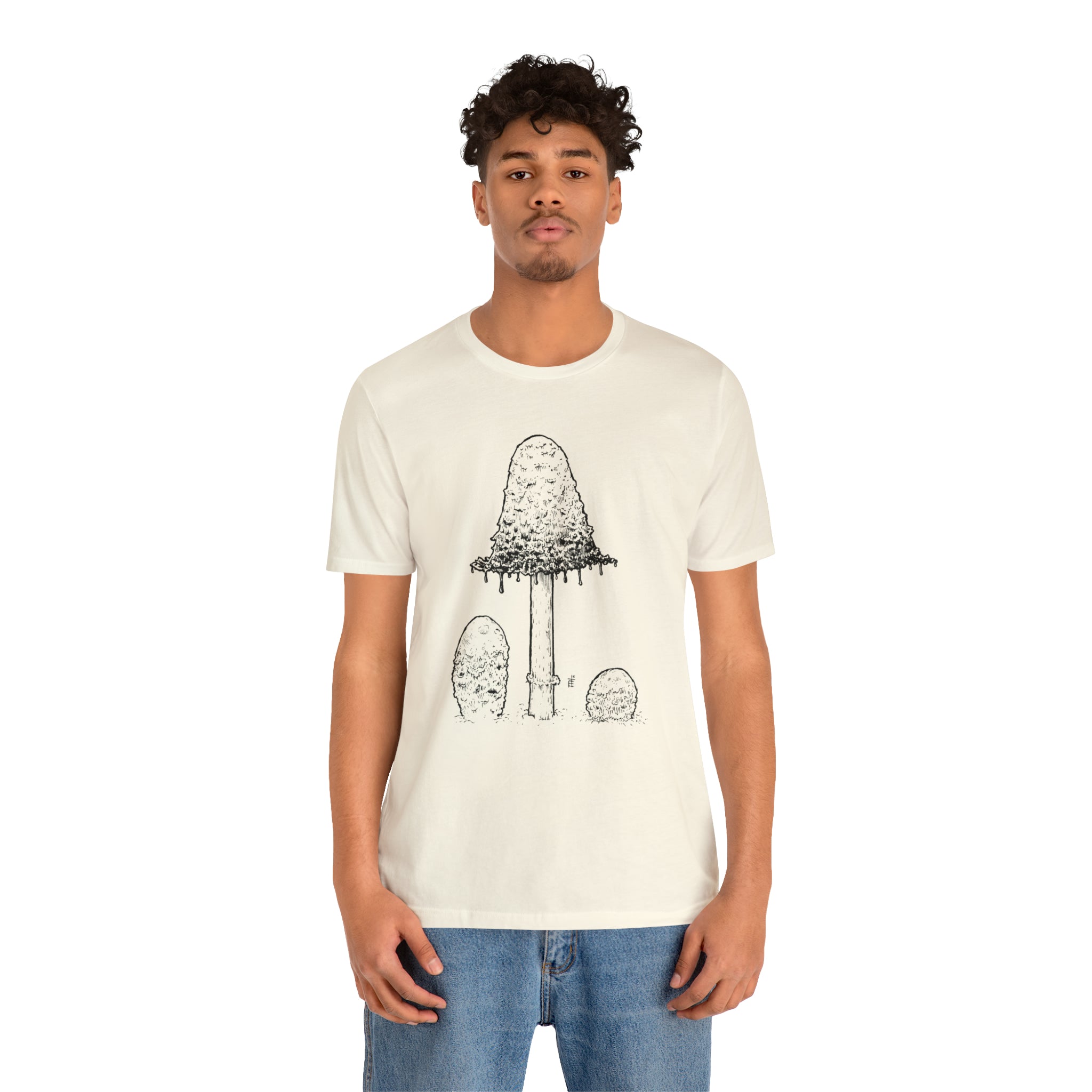 'Shaggy Mane Mushroom' Unisex Jersey Tee