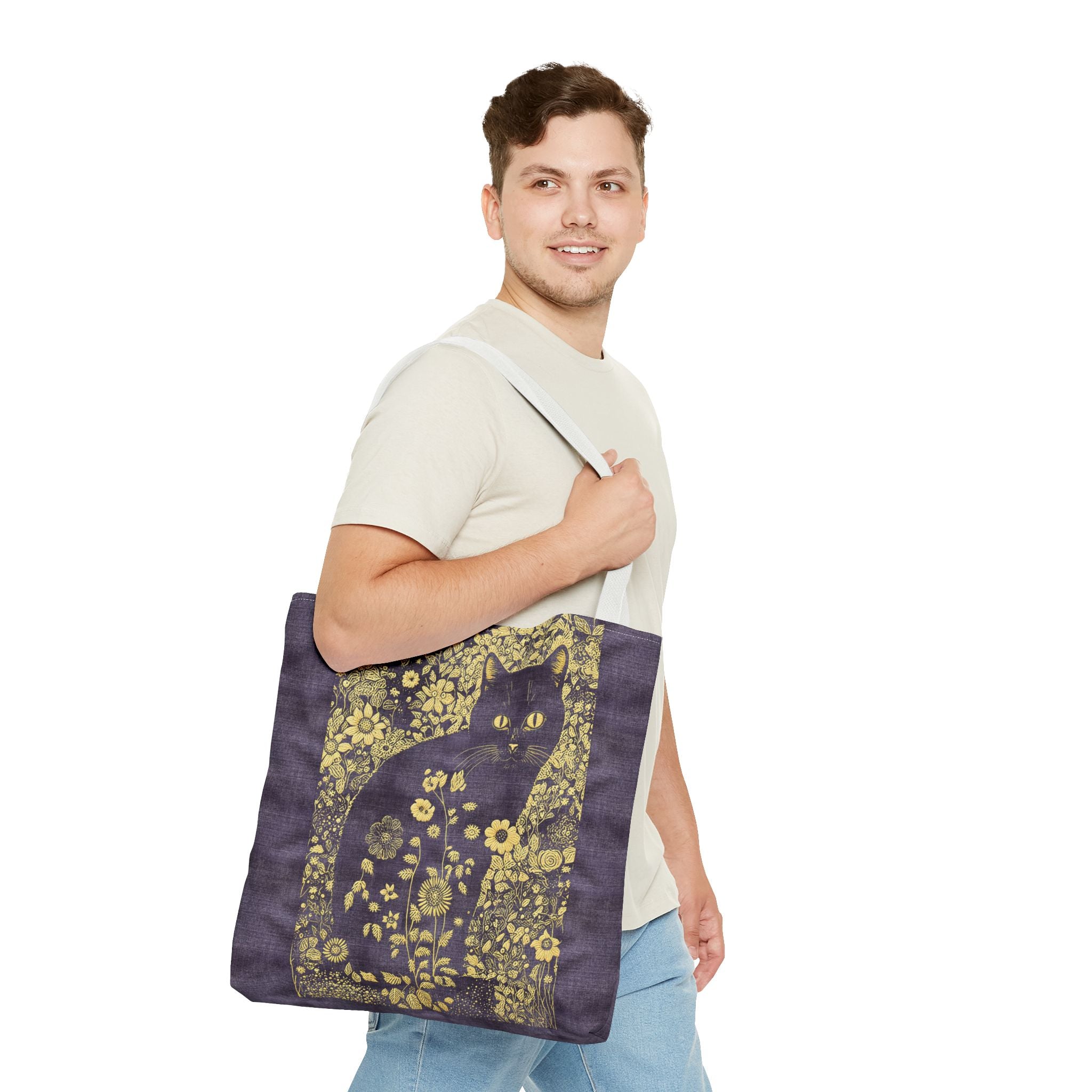 'Klimt Kat' Royal Purple Tote Bag