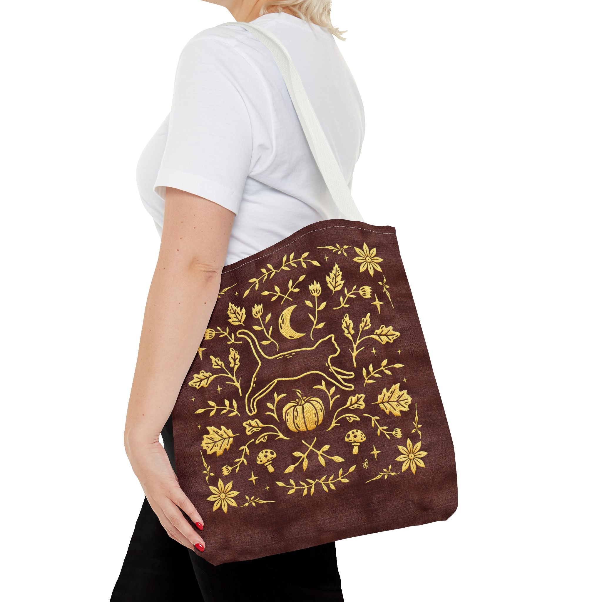 'Autumn Stroll' Auburn Orange Tote Bag