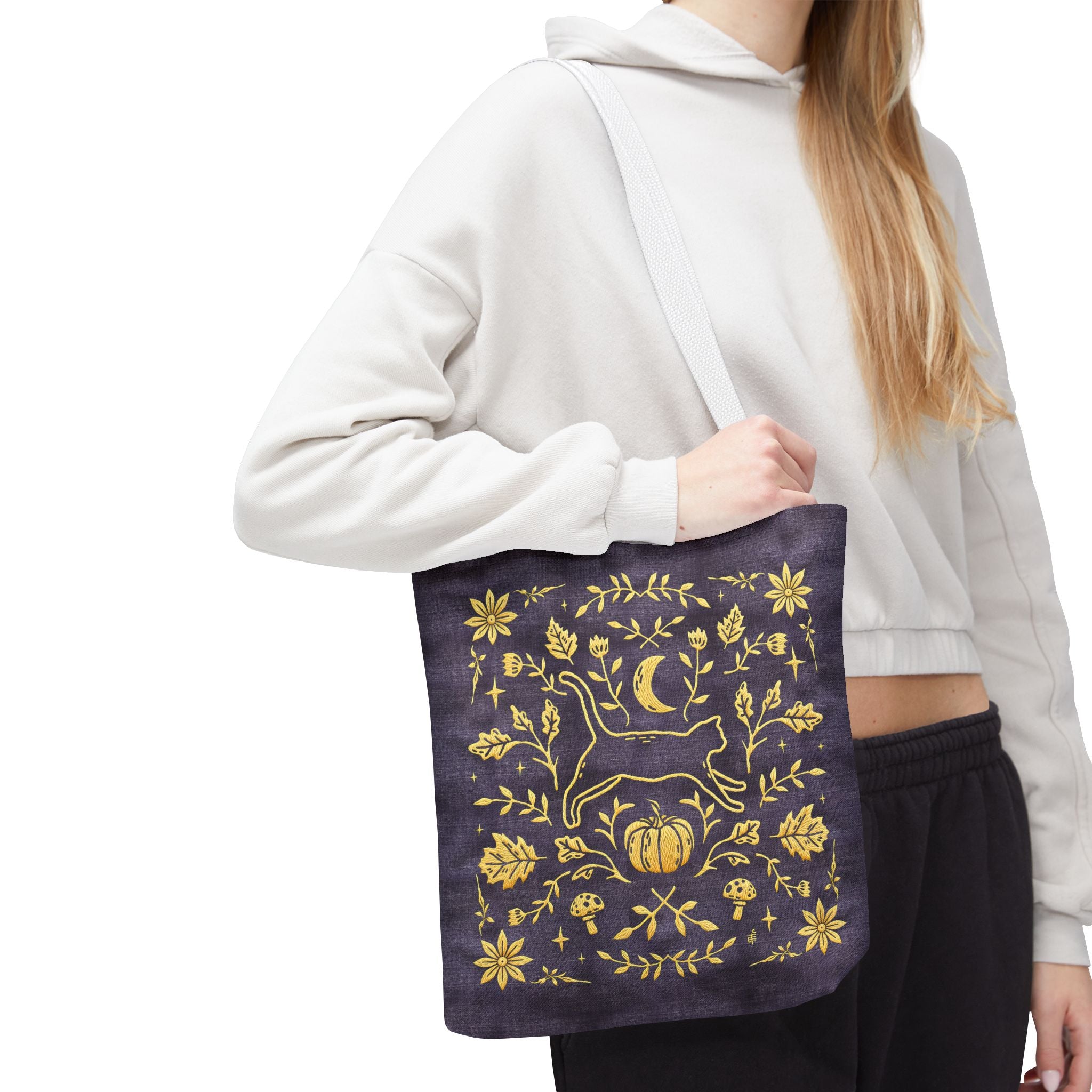 'Autumn Stroll' Royal Purple Tote Bag