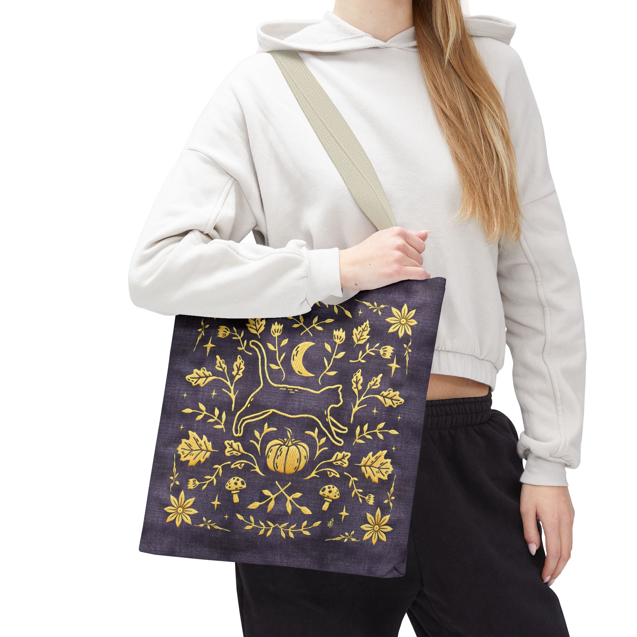 'Autumn Stroll' Royal Purple Tote Bag