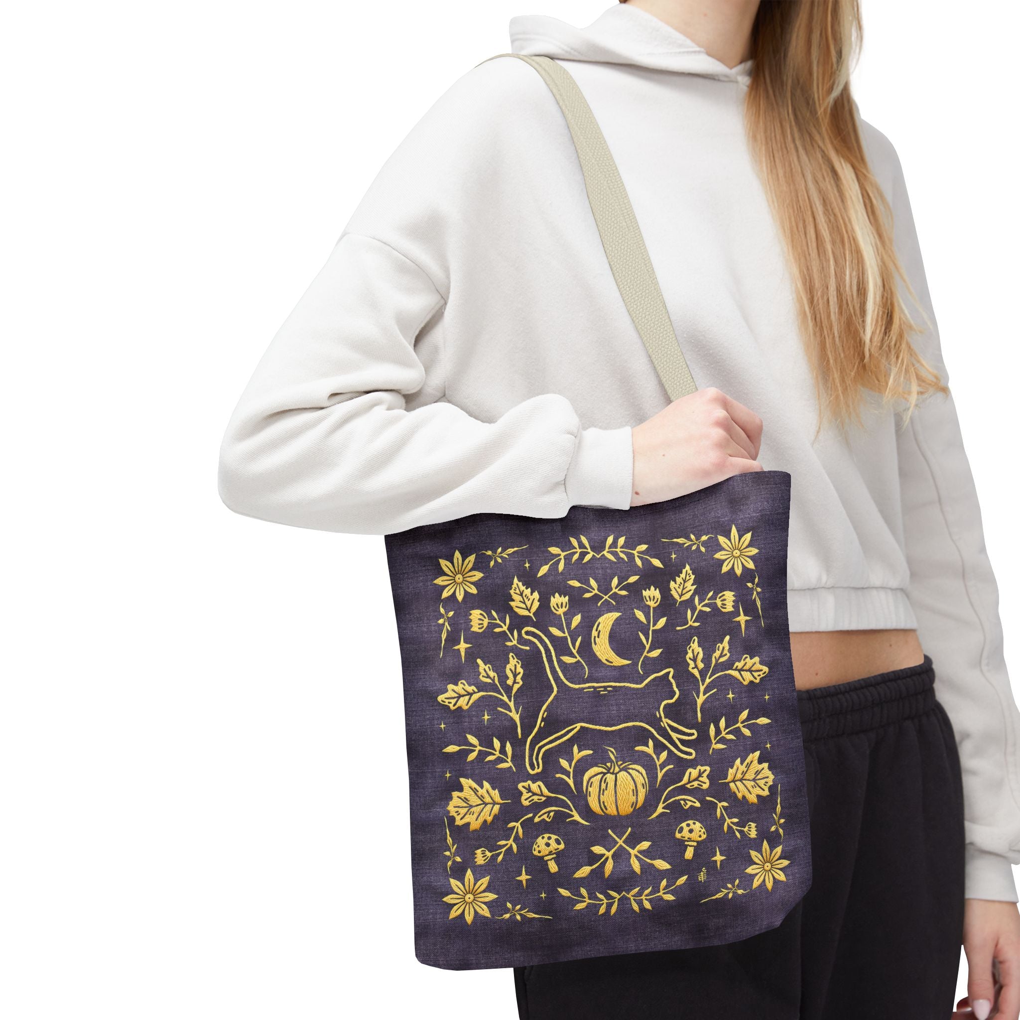 'Autumn Stroll' Royal Purple Tote Bag