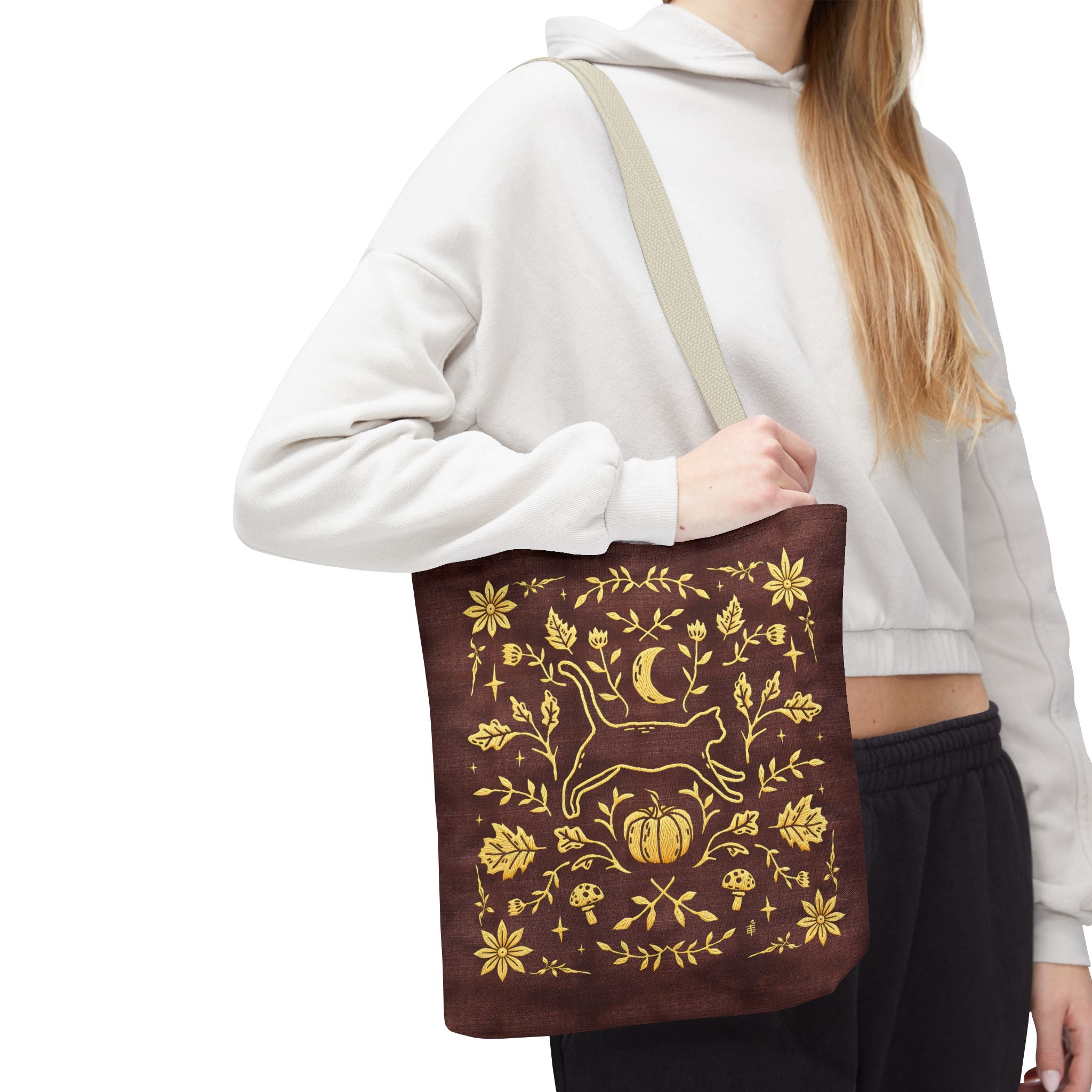 'Autumn Stroll' Auburn Orange Tote Bag